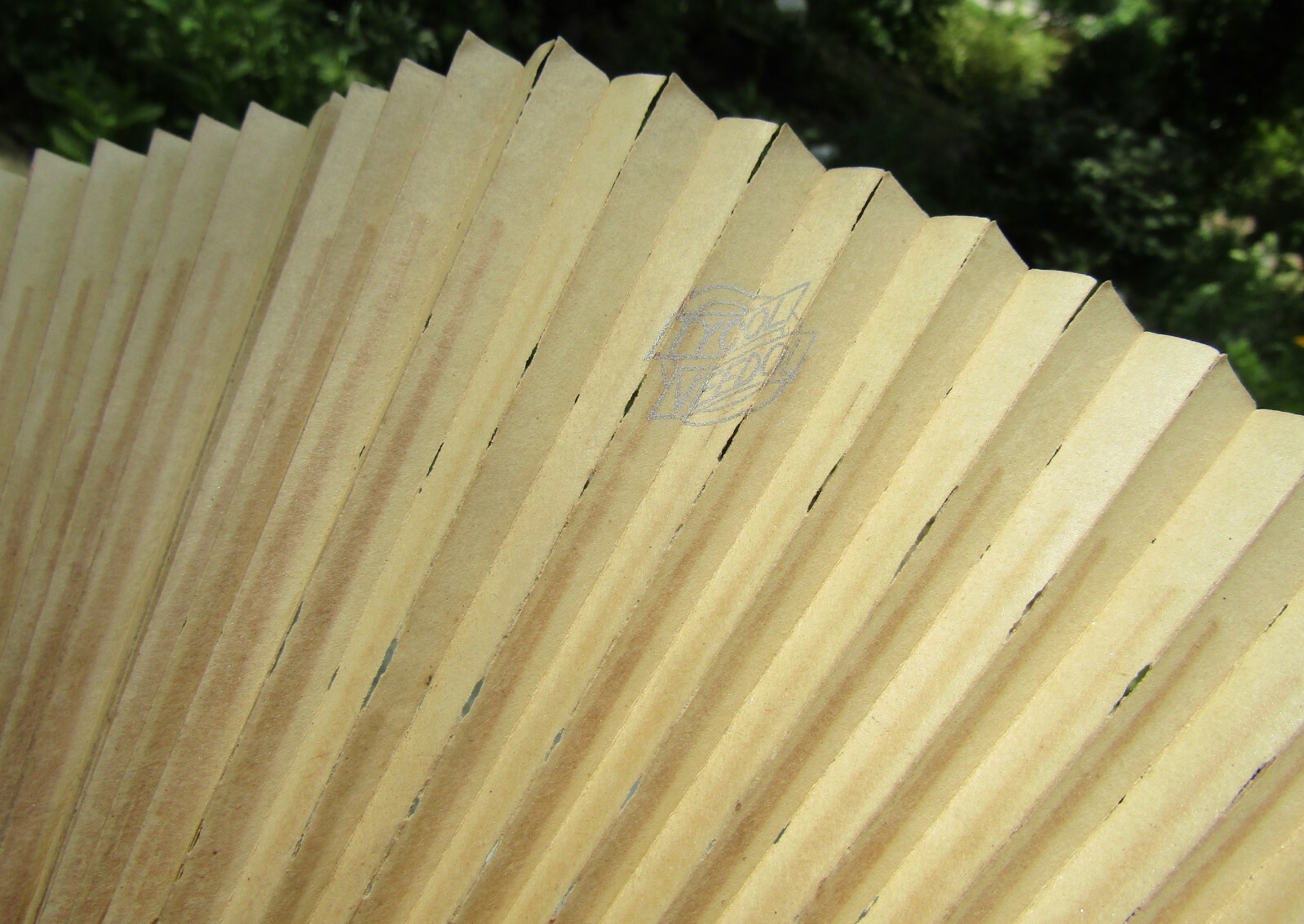 Vintage Tydol Veedol Gasoline Oil Chinese Hand Held Advertising Fan USED rare