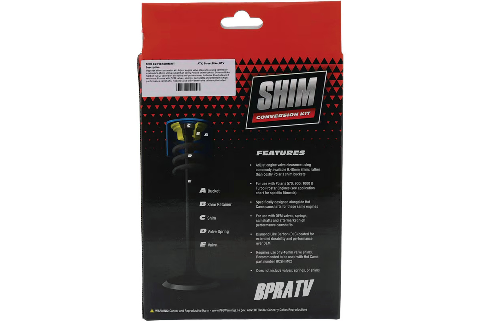 Polaris RZR Ranger Ace 570 Hot Cams Valve Shim Conversion Kit + Hotcams Shim Kit