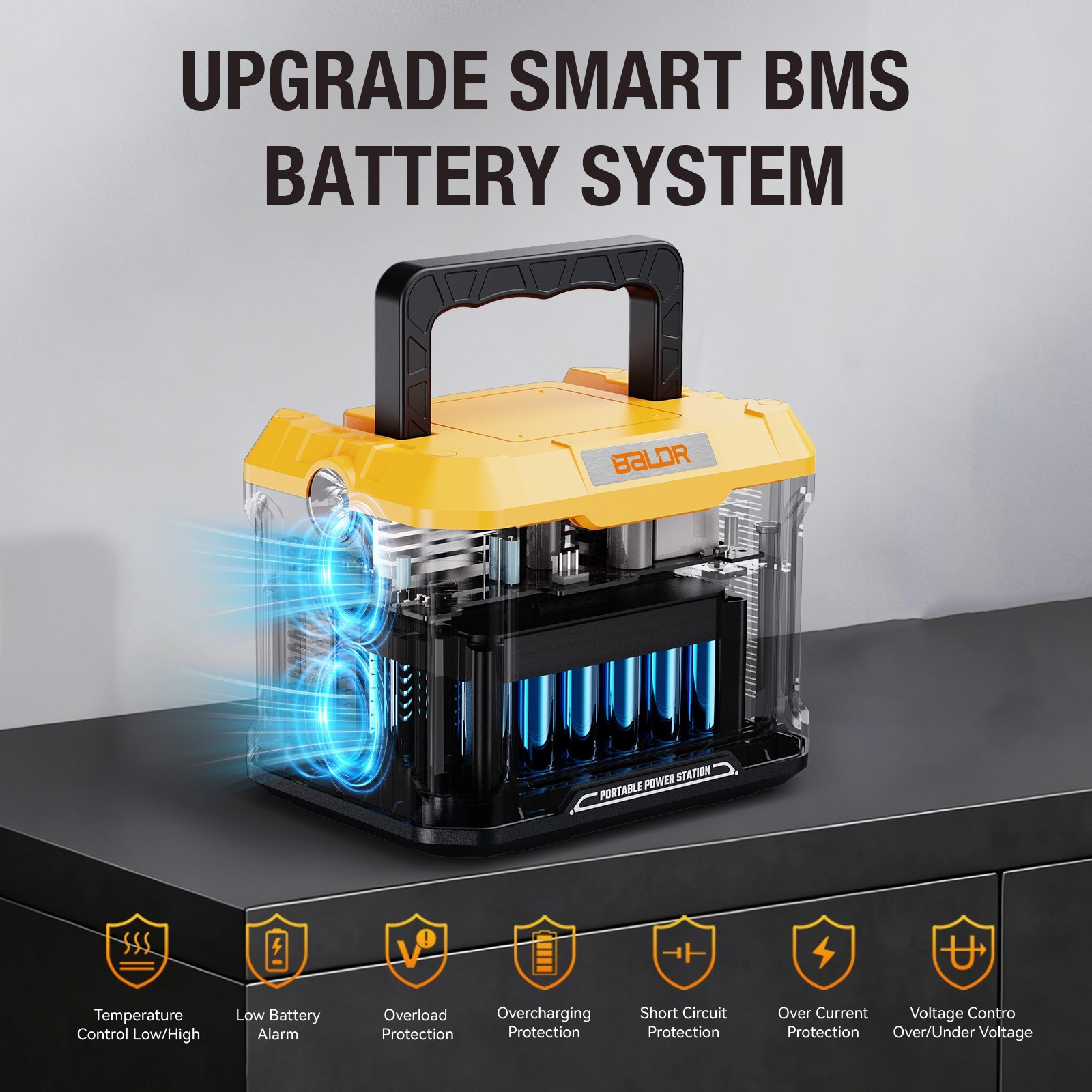 BALDR 330W Portable Power Station,346Wh Solar Generator Backup Battery