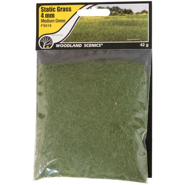 Woodland Scenics FS618 Static Grass Medium Green 4mm