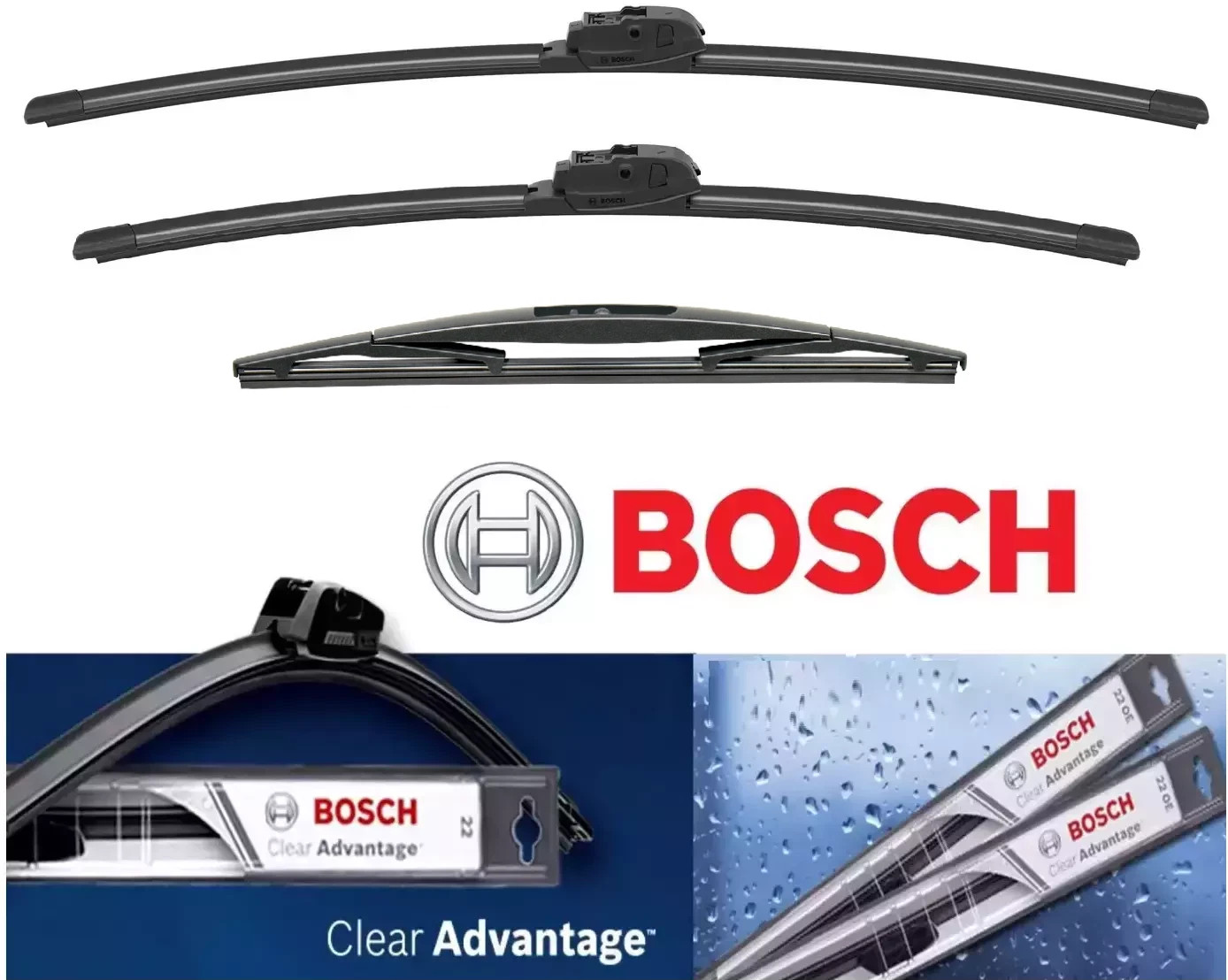 Set of 3 Bosch Wiper Blade Left + Right + REAR For 2014 -2025 Subaru Forester