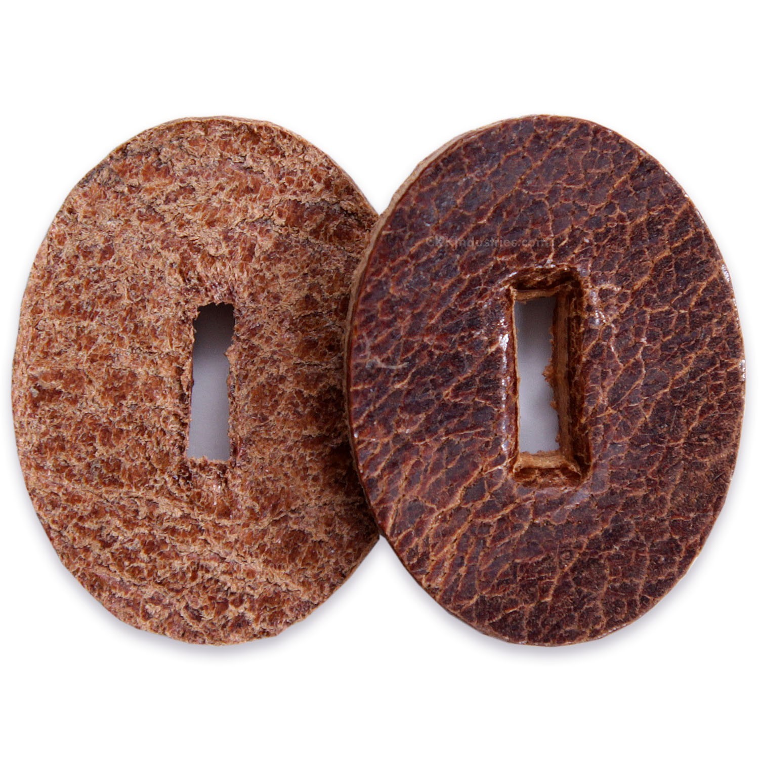 Water Buffalo Leather Knife Handle Washers - Oval - 1.25in - 25, 50, & 100 packs