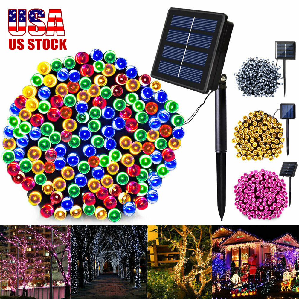 Solar String Lights Outdoor Waterproof Fairy Party Christmas Lamp Garden Decor