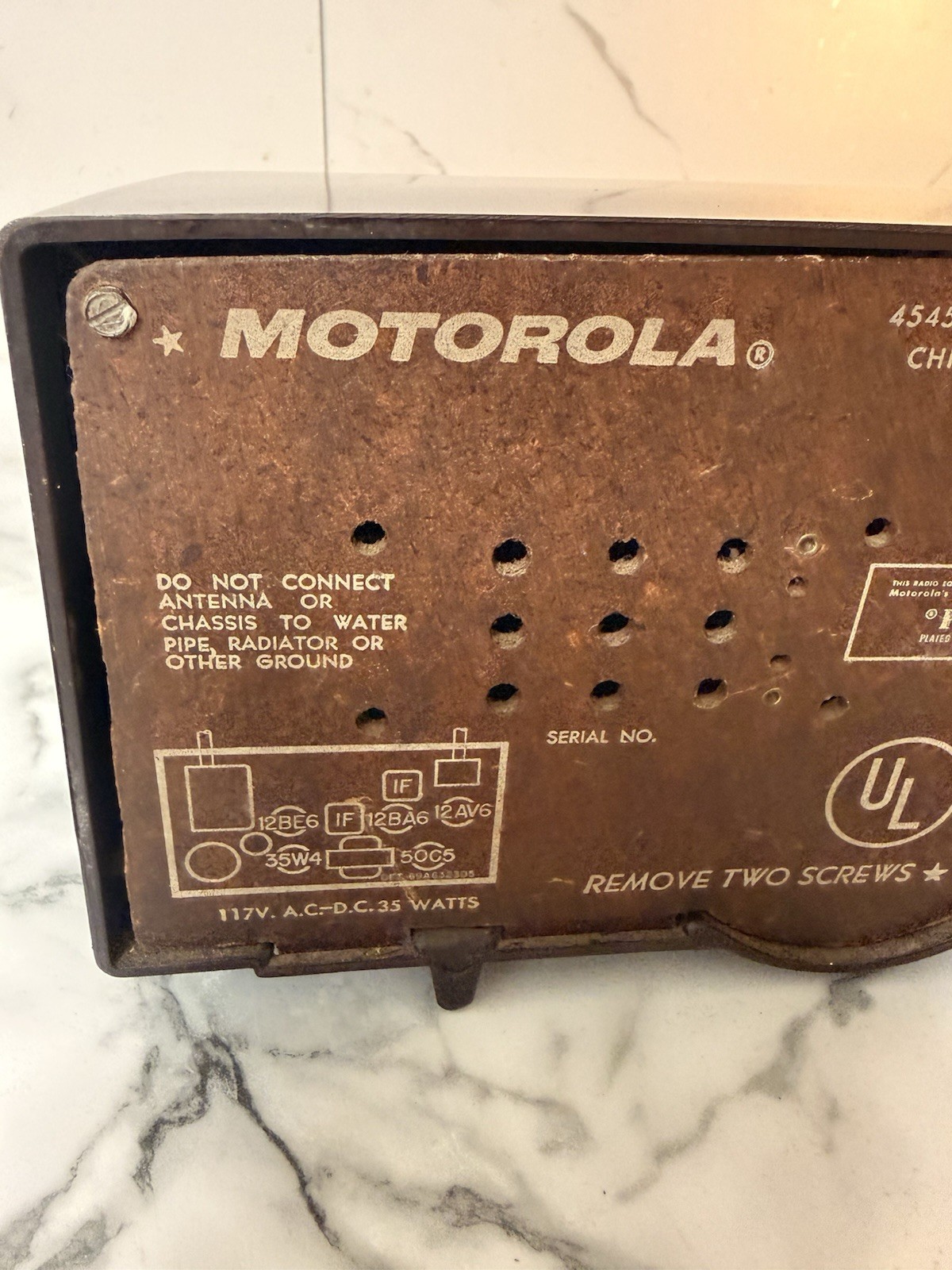 Vintage 1955 Motorola Tube Radio Model 56H MCM Atomic Era See Video USA Model
