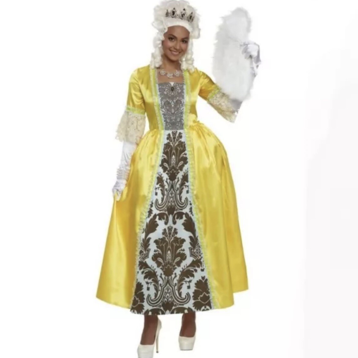 Regency Romance Queen Dress Royal Court Halloween Costume Womens Size L/XL 10-12