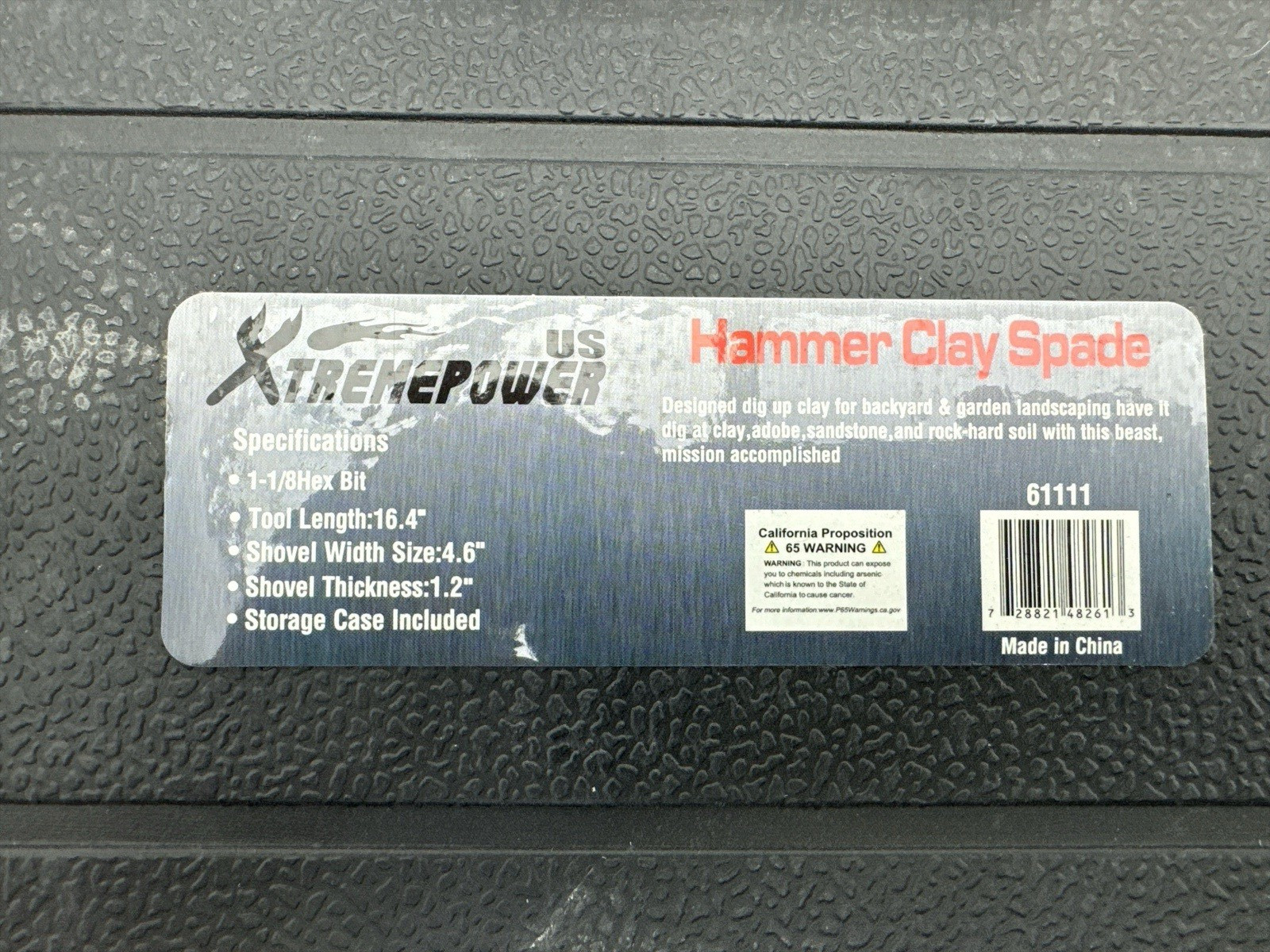 XtremepowerUS Shovel Jack Hammer Bit 1-1/8" Hex Clay Spade Shovel Head w/ Case