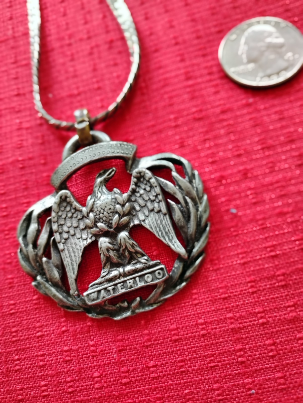 PRE-WW1 NAPOLEONIC WAR BATTLE OF WATERLOO CENTENNIAL SOUVENIR NECKLACE c1914