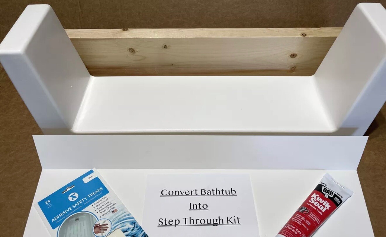 Walk-In Bath Tub Shower Quick Step-Through Insert DIY White