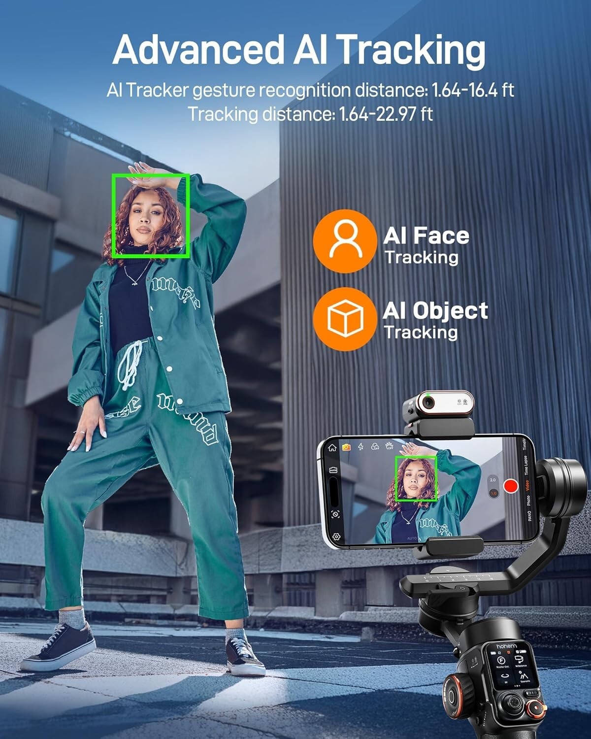 hohem iSteady M7 Gimbal Stabilizer for iPhone Phone Gimbal with AI Tracking