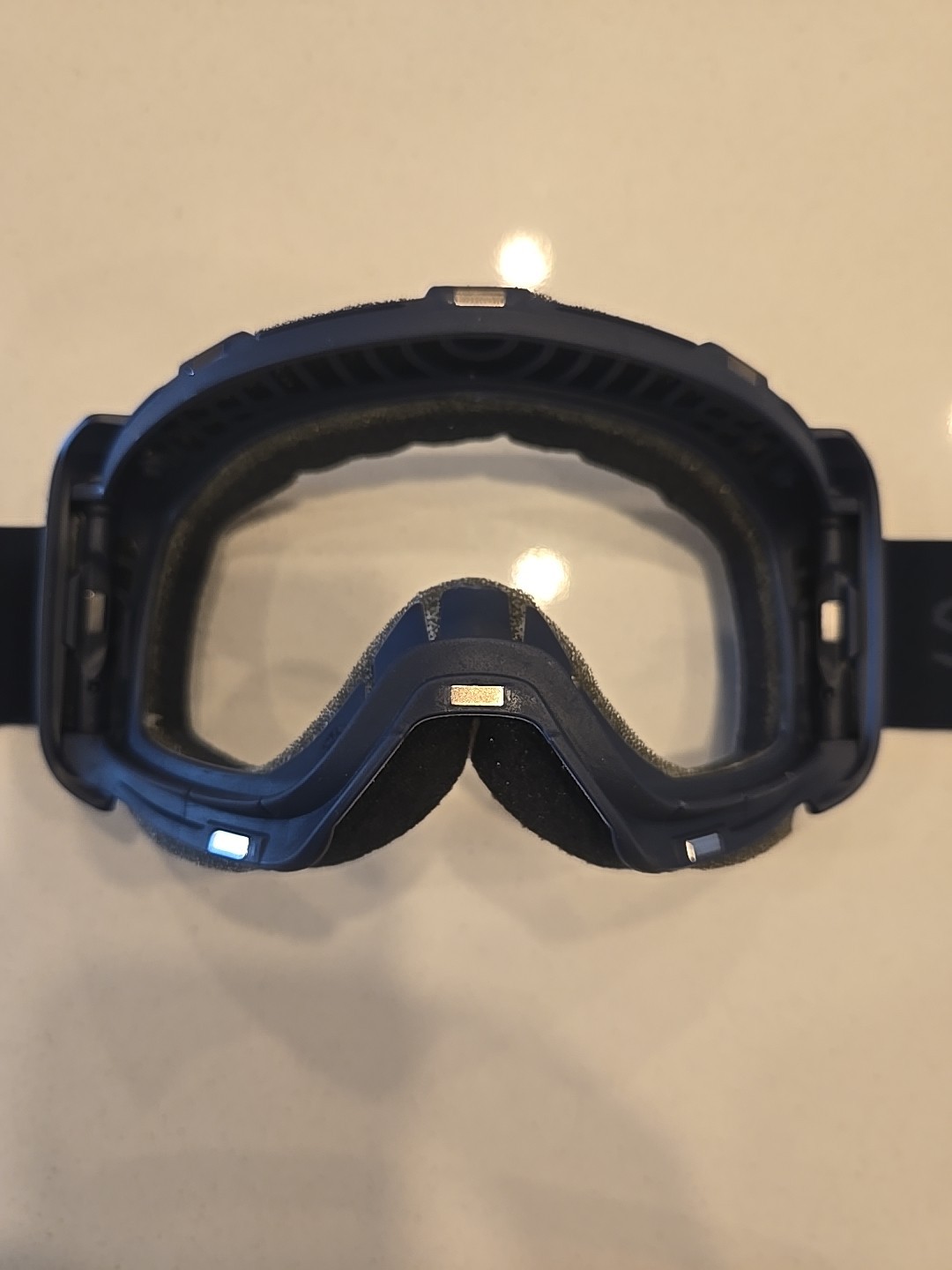 Smith 4D Mag Navy Goggles Chromapop Storm Rose Flash Lens Used Ski
