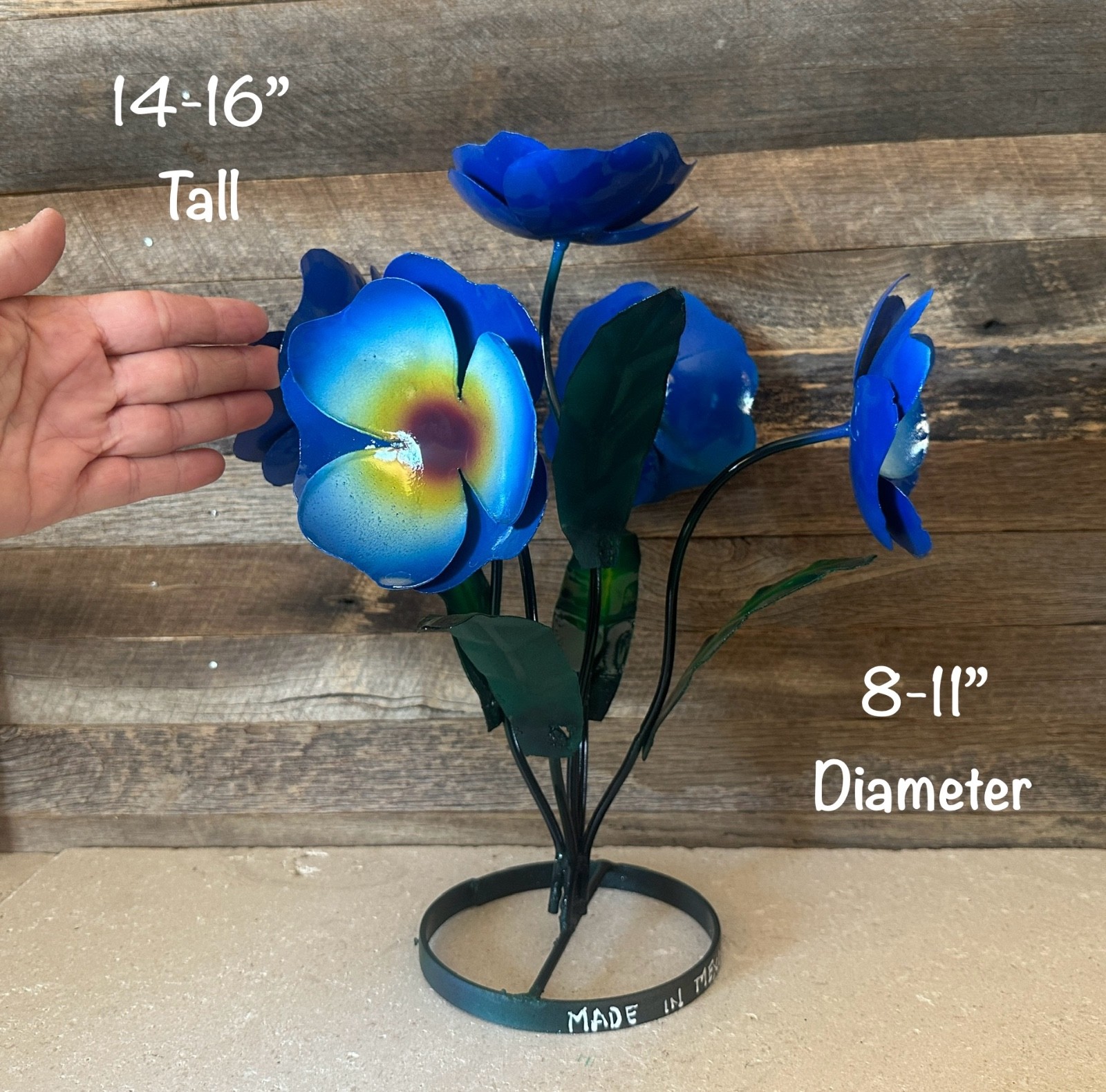 Handcrafted Rustic MINI Metal Flower Bouquet Vibrant Yard Art Flowers