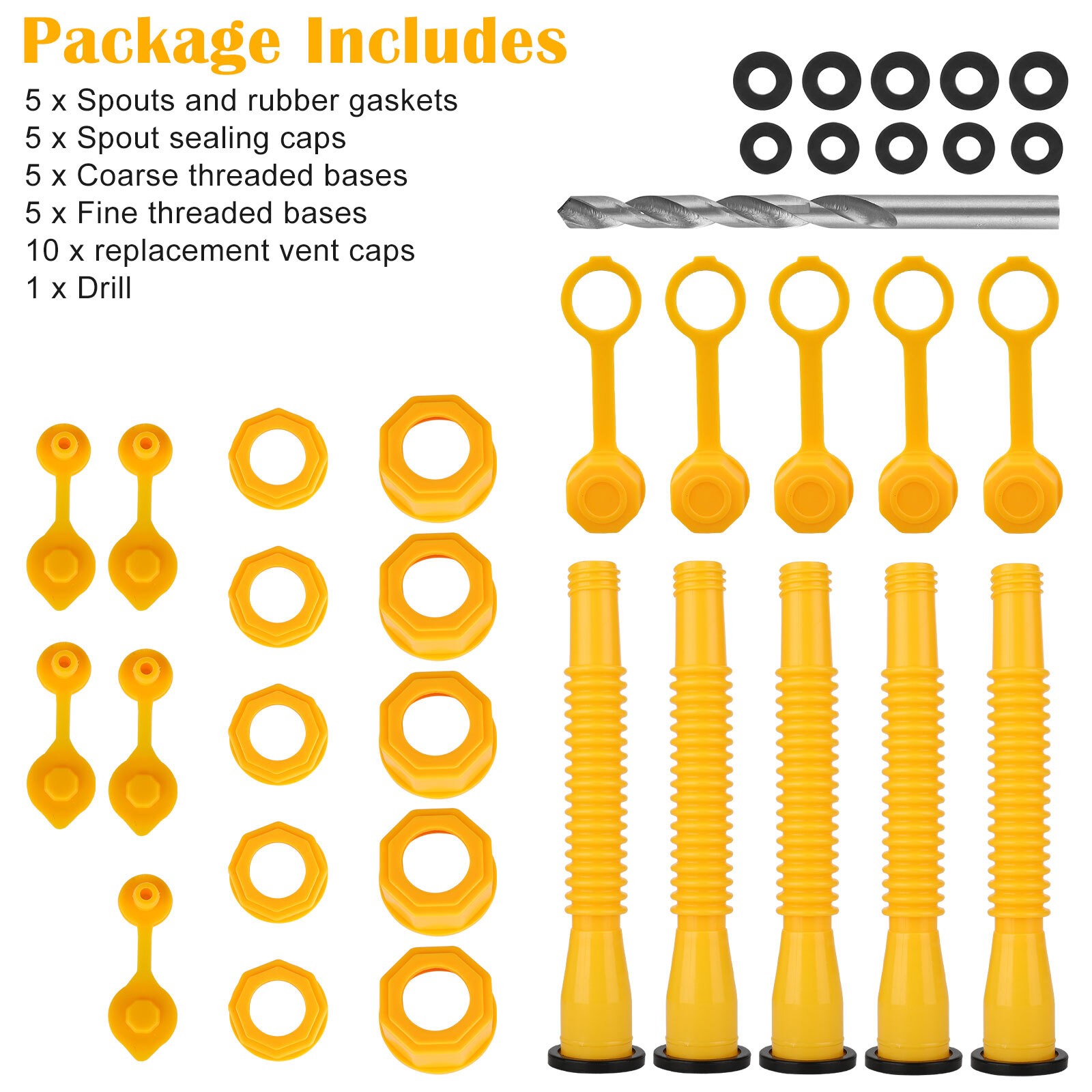 Gas Can Spout Nozzle Vent Kit Replacement for Plastic Gas Cans Old Style Caps