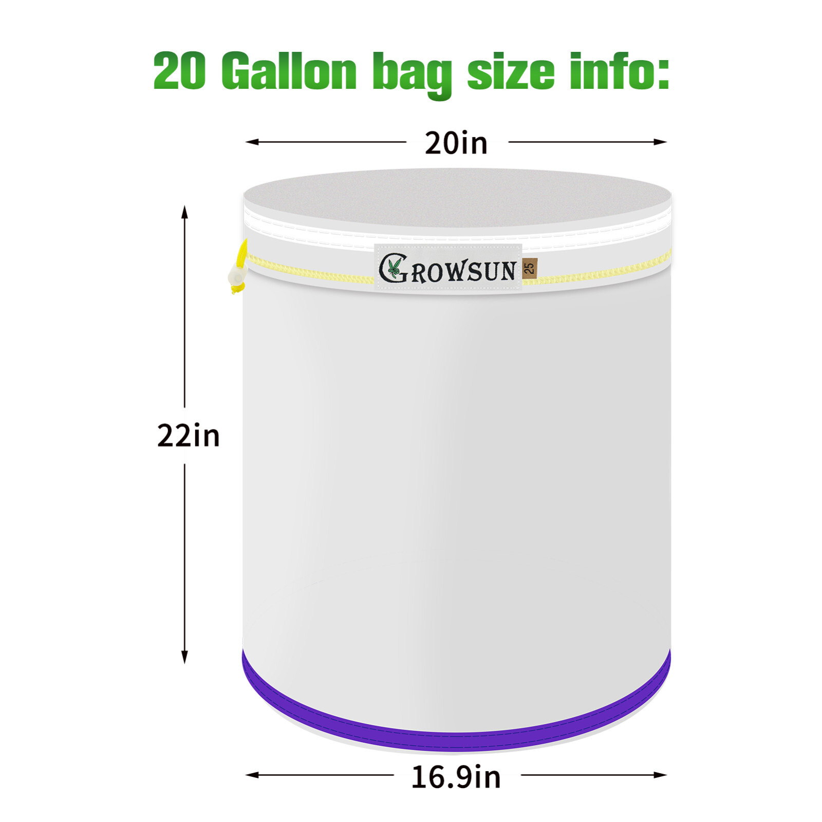 Bubble Bag Growsun 20 GAL - 5 Bag Kit All Mesh Bubble Hash Bags Extractor