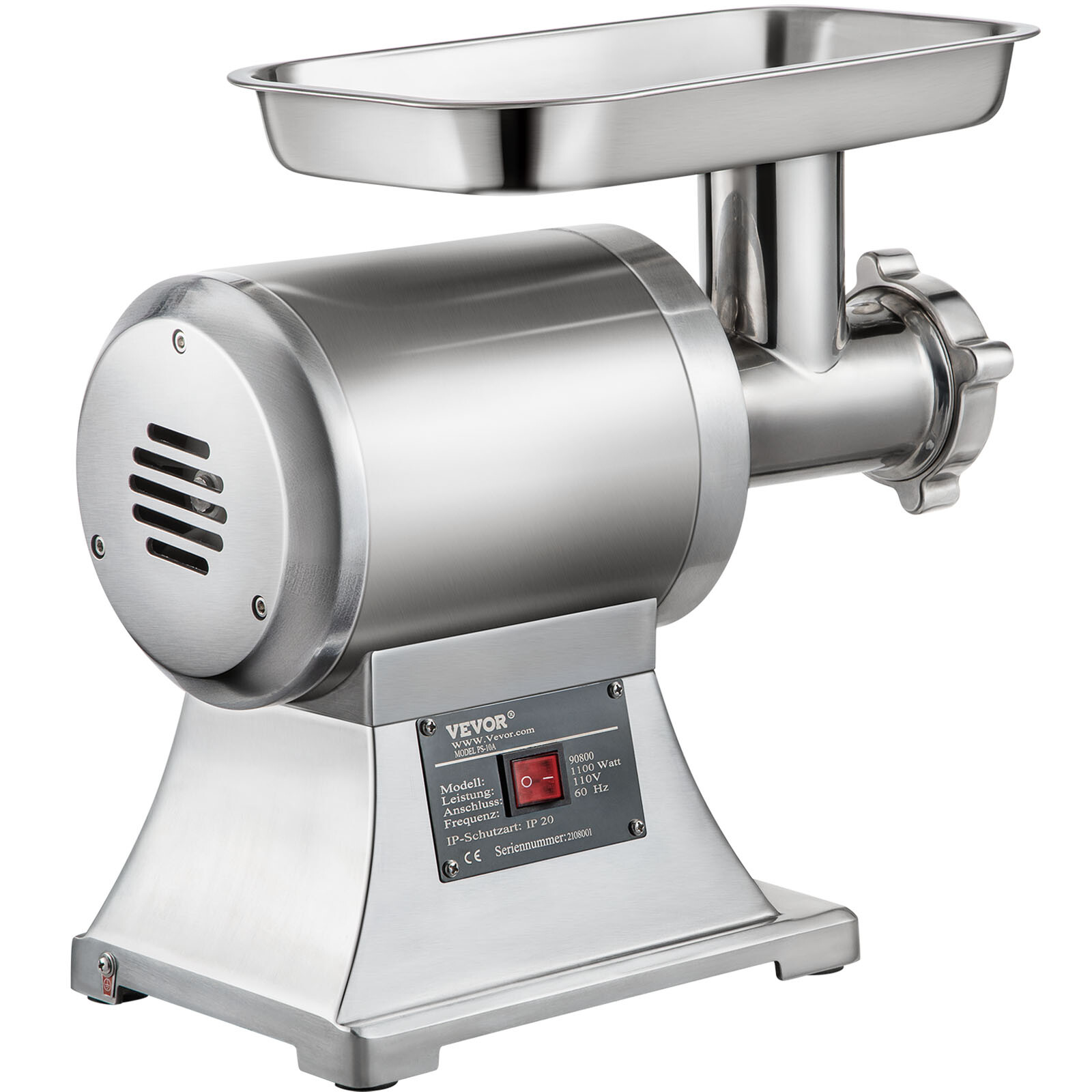 VEVOR 550lbs/H Electric Meat Grinder 1.5HP Commercial Sausage Stuffer Filler