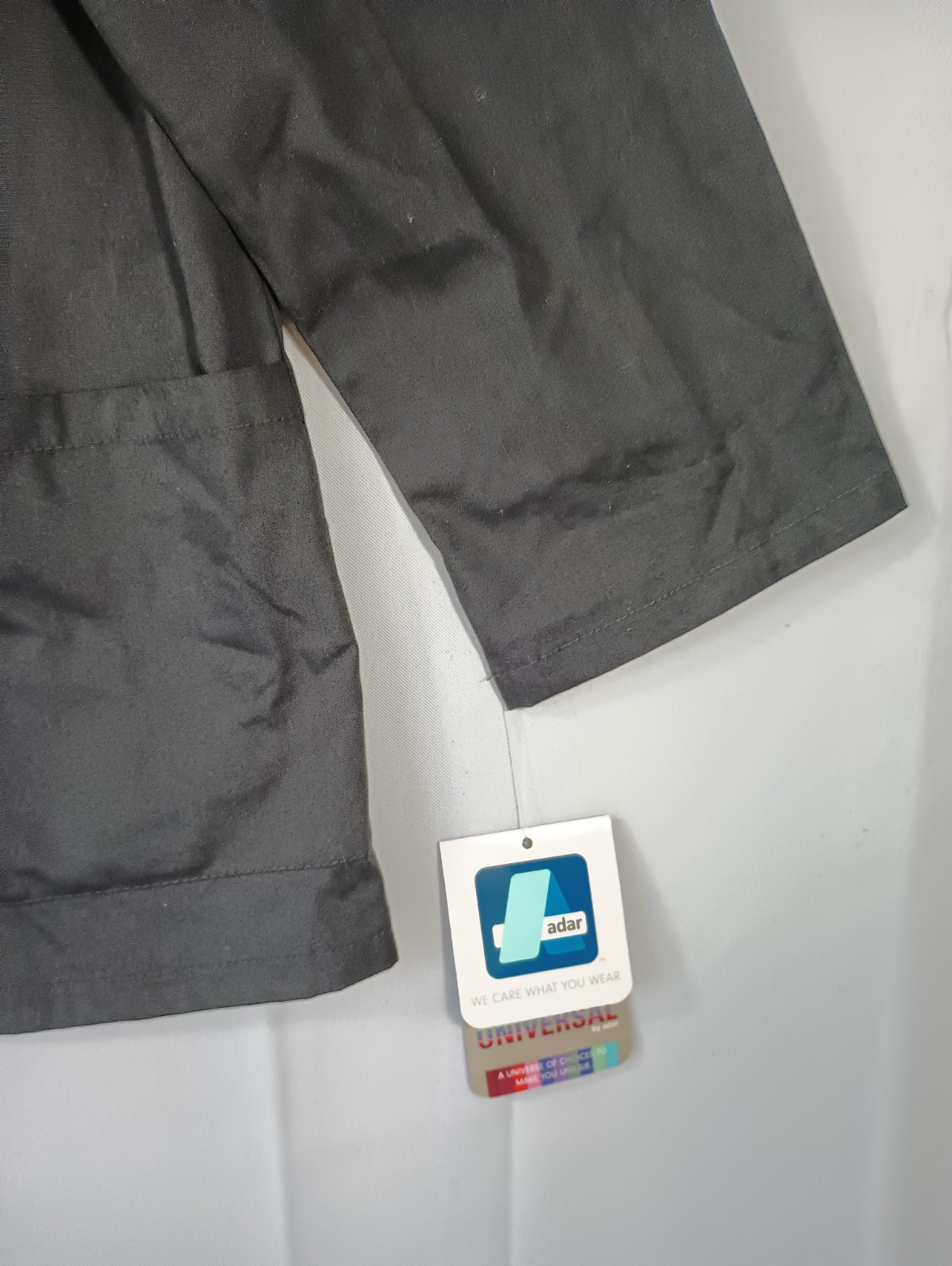 Adar NEW Unisex Large Black Doctor Nurse Multiple Pockets Consultation Coat