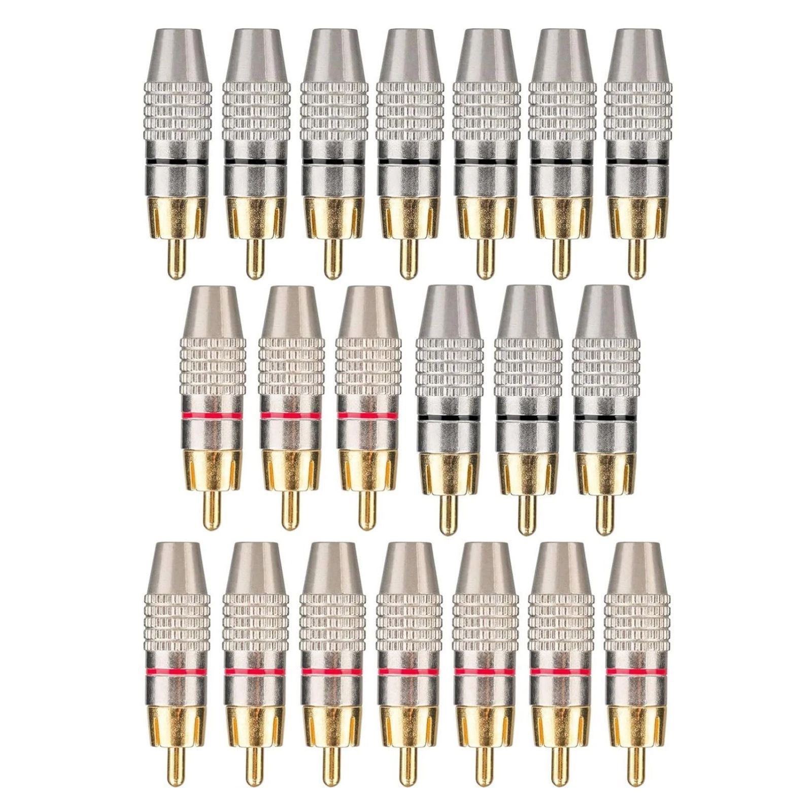 42mm RCA Male Plug Solderless Gold Audio Video Cable Adapter Connector Speaker