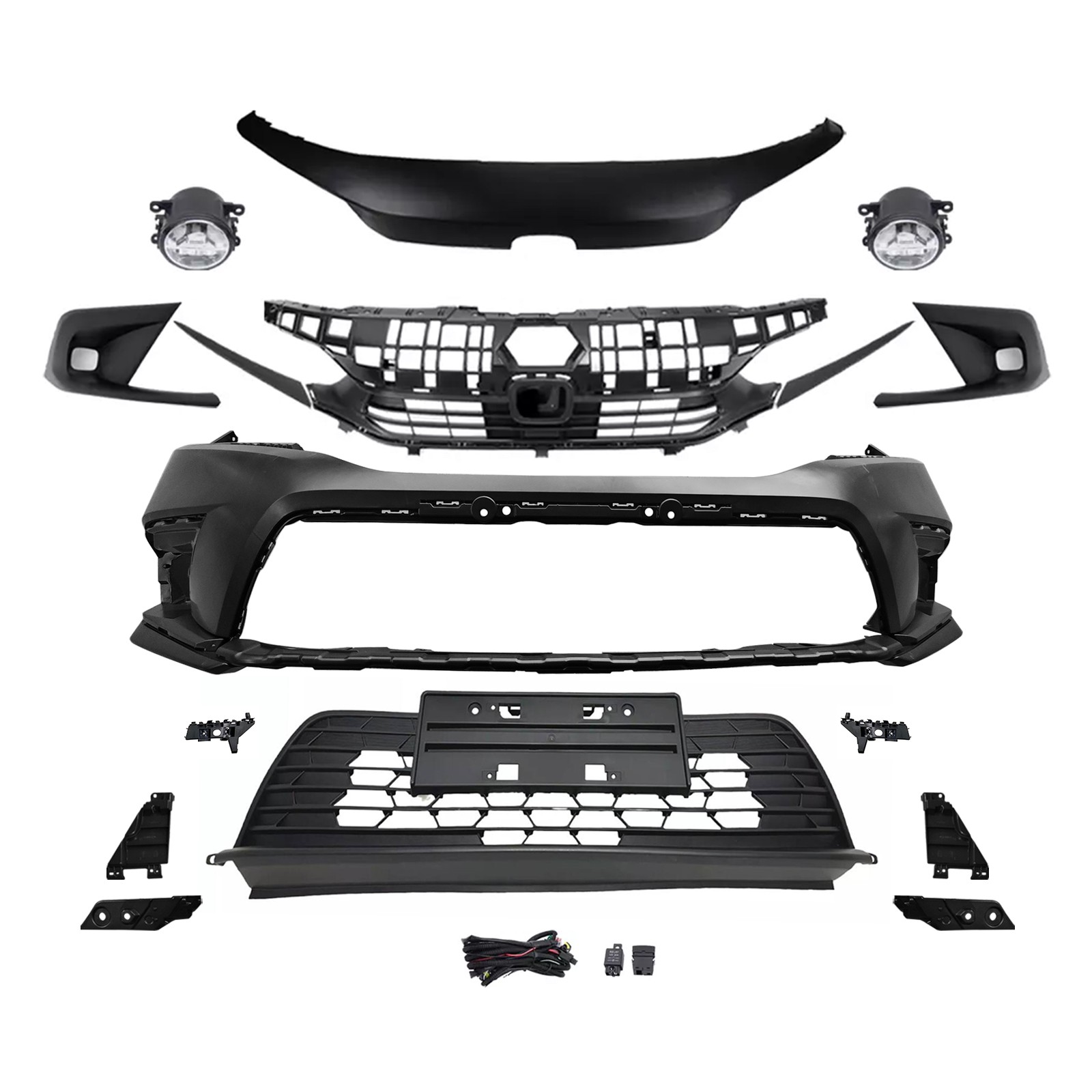 New Front Bumper Cover Kit w/ License Plate Fits 2022-2024 Honda Civic 1.5L 2.0L