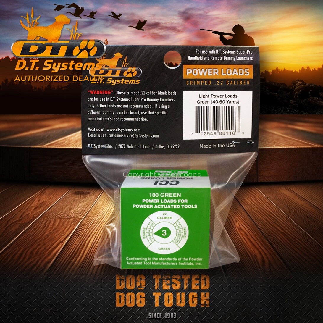 DT Systems .22 Caliber 3C22 Blank Power Loads 100 Green 40-60 Yards 88117