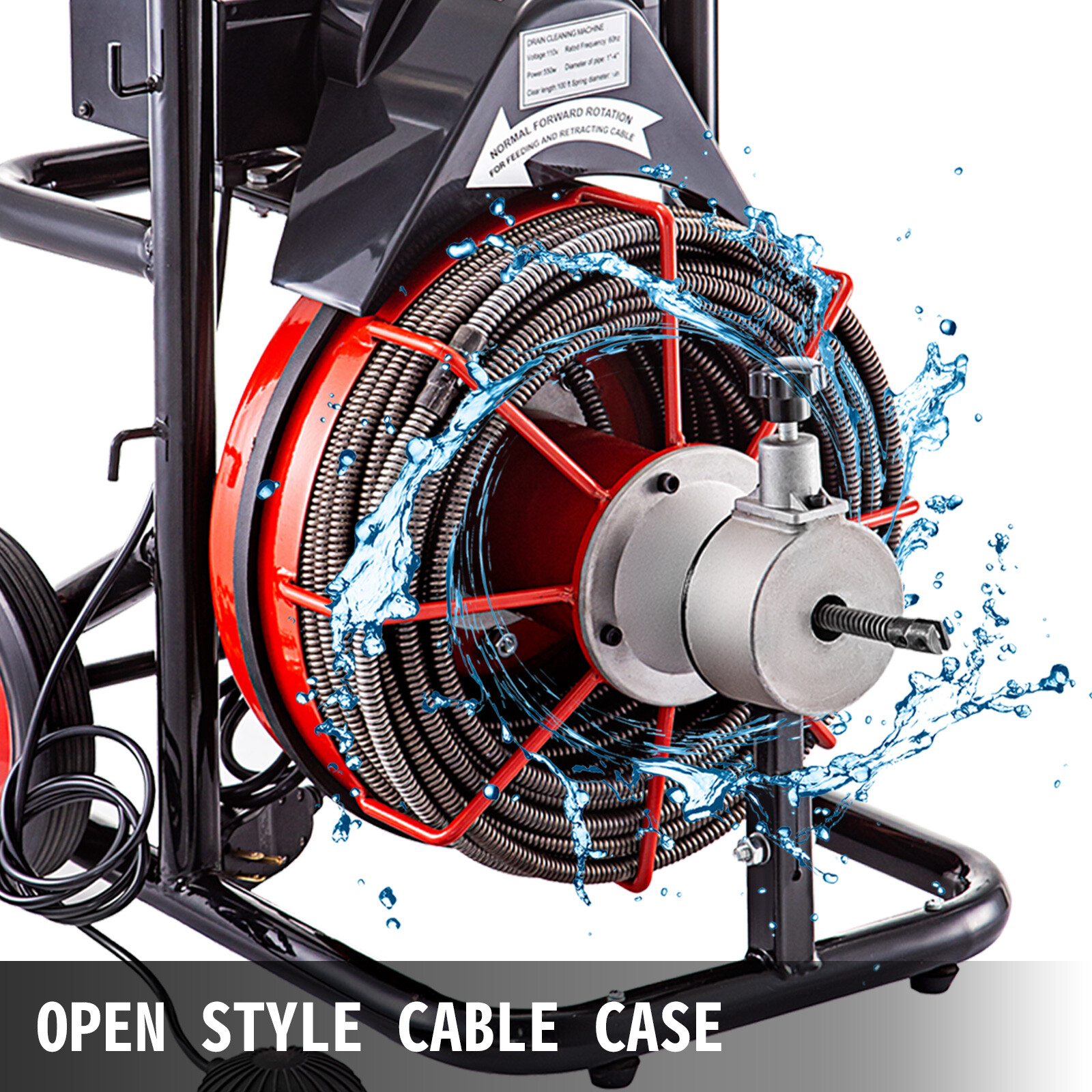 Commercial 100ft 1/2'' Sewer Snake Drain Auger Cleaner Cleaning Machine Plumbing