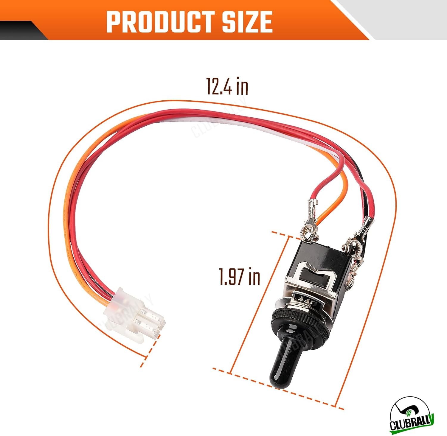 Golf Cart Run/Tow Switch with Connecting Wires, Fits EZGO Electric 1994-Up