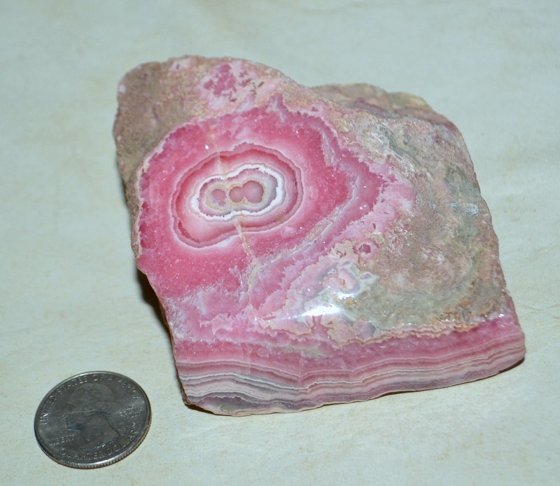 Big Rhodochrosite Stalactite / Stalagmite on matrix from Argentina * rare