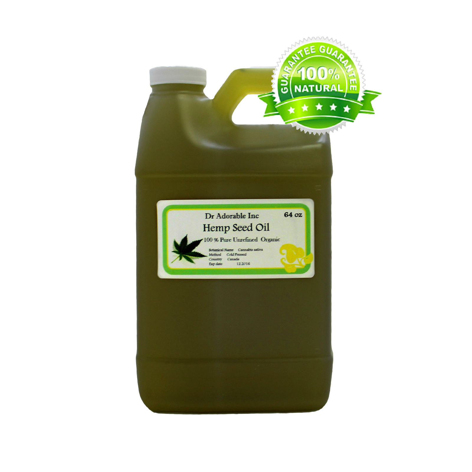 HEMP SEED OIL 100% Pure ORGANIC COLD PRESSED VIRGIN 2 oz- Gallon Free Shipping