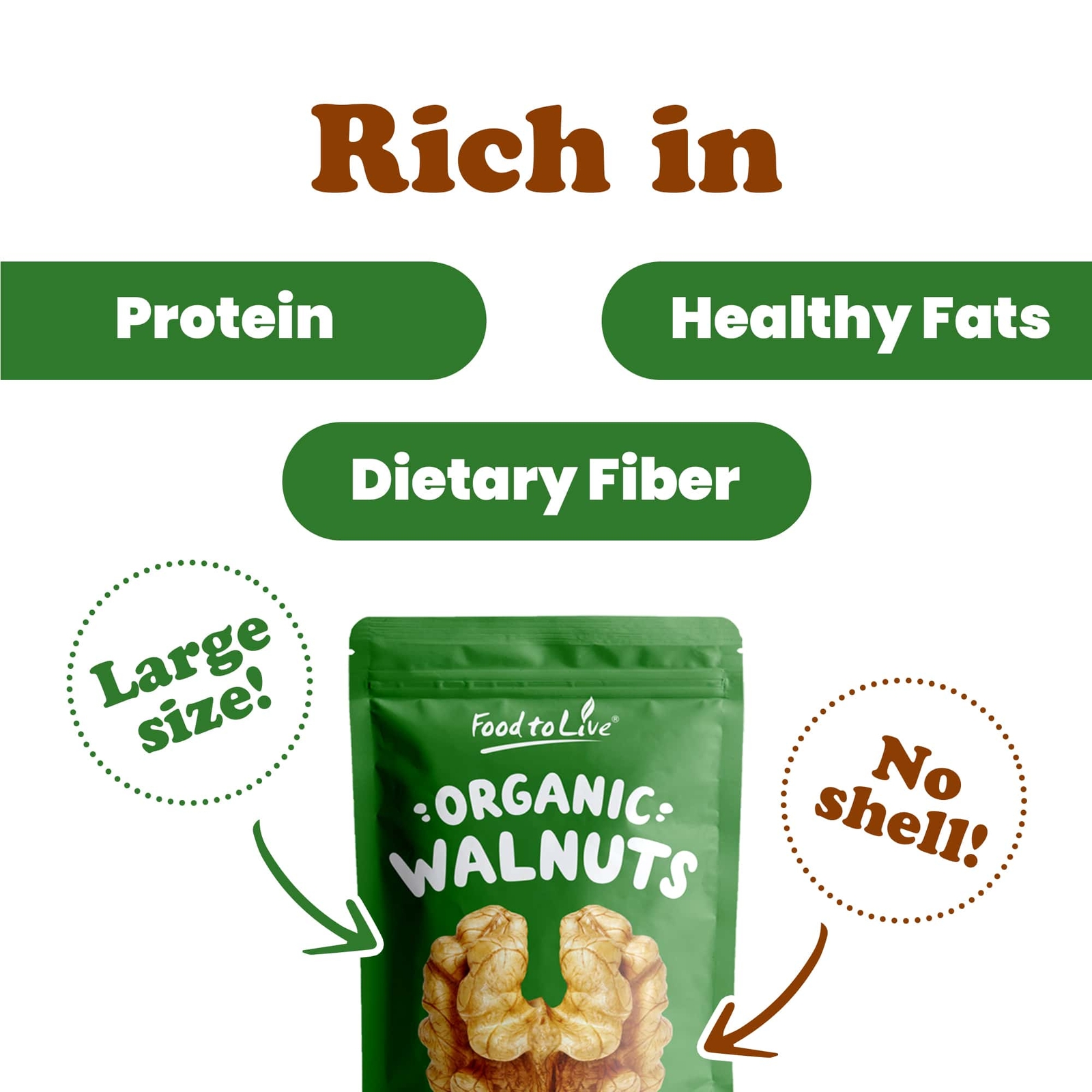 California Walnuts - Kosher, Raw, Vegan - by Food To Live