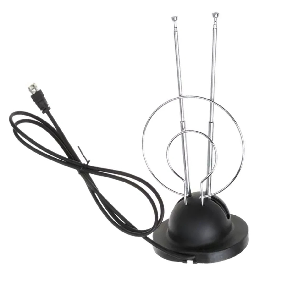 FM Radio Stereo Receiver Indoor Telescopic Rabbit Ears ANTENNA 75 Ohm Coax Cable