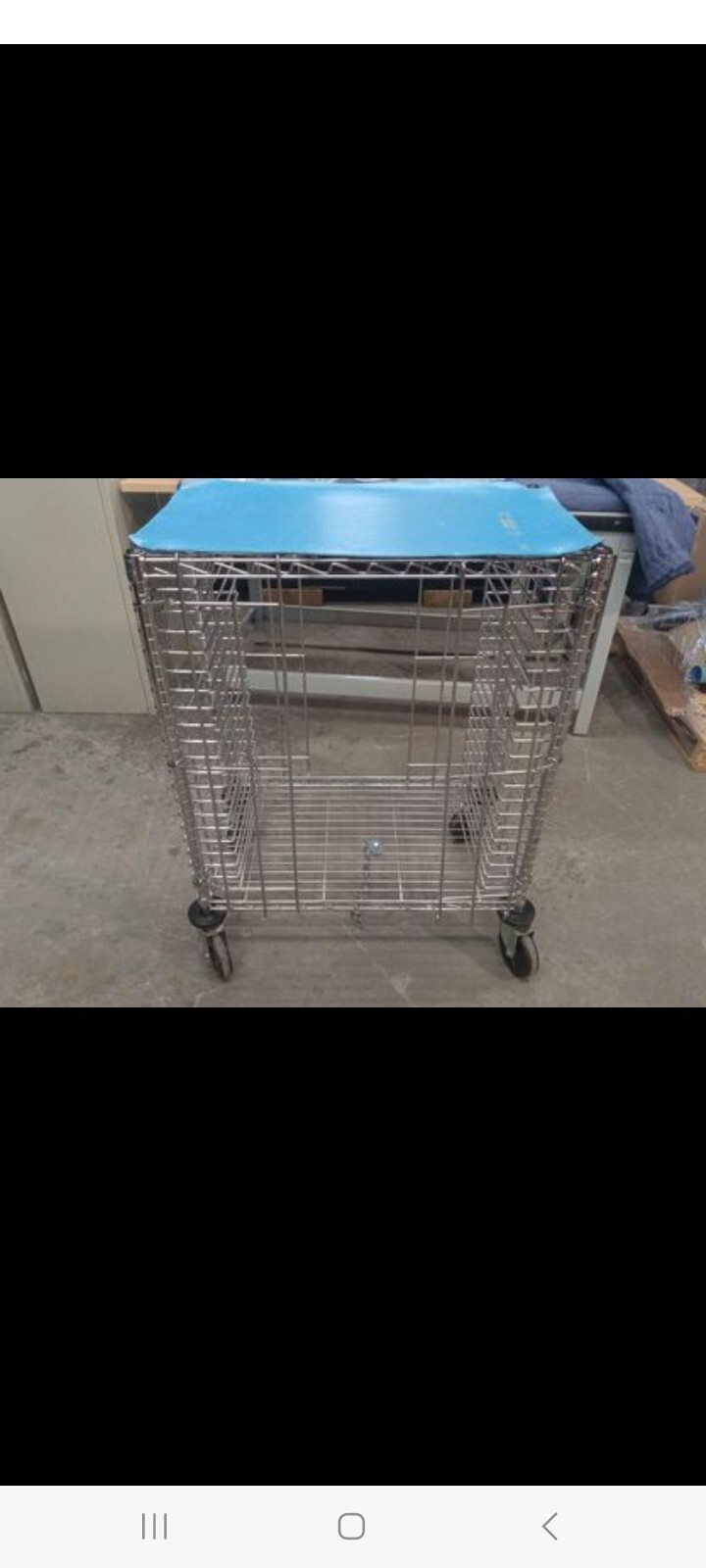 Nexel Side Load Wire Tray Cart with 19 Tray Capacity, 30"L x 18"W x 40"H
