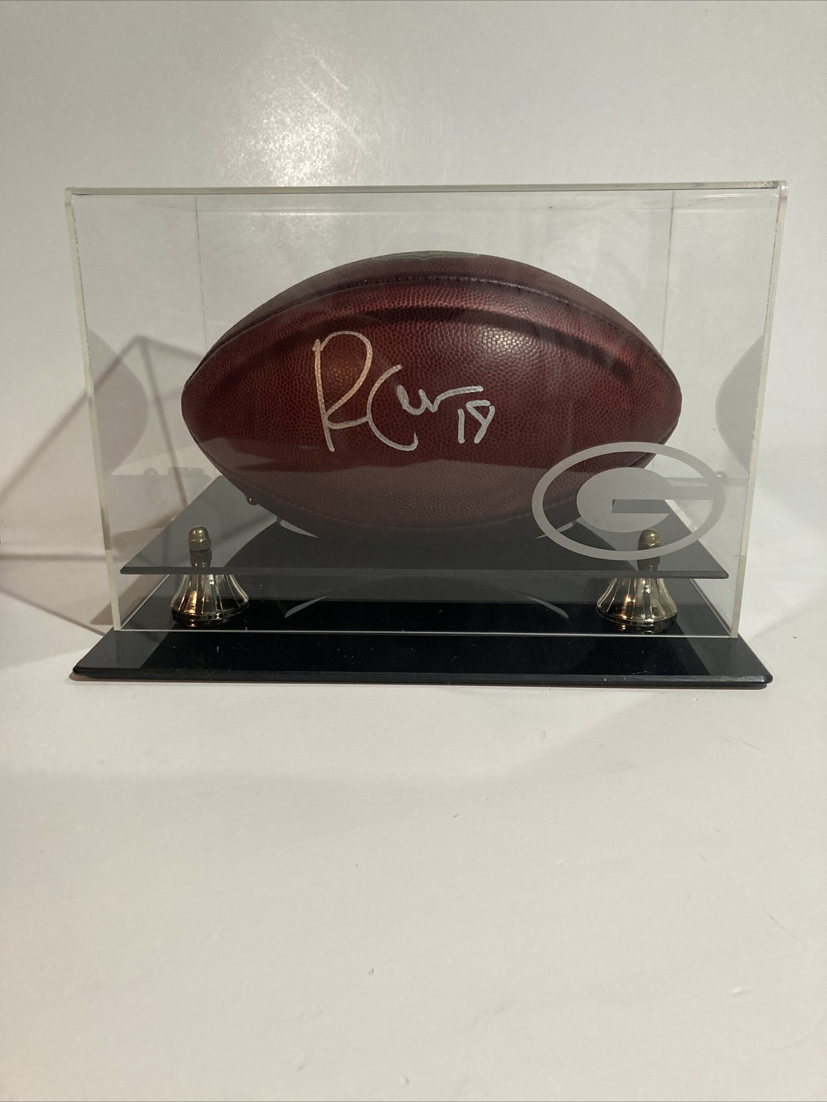 Randall Cobb Green Bay Packers Signed Game Used Bears K Ball With Packer Case