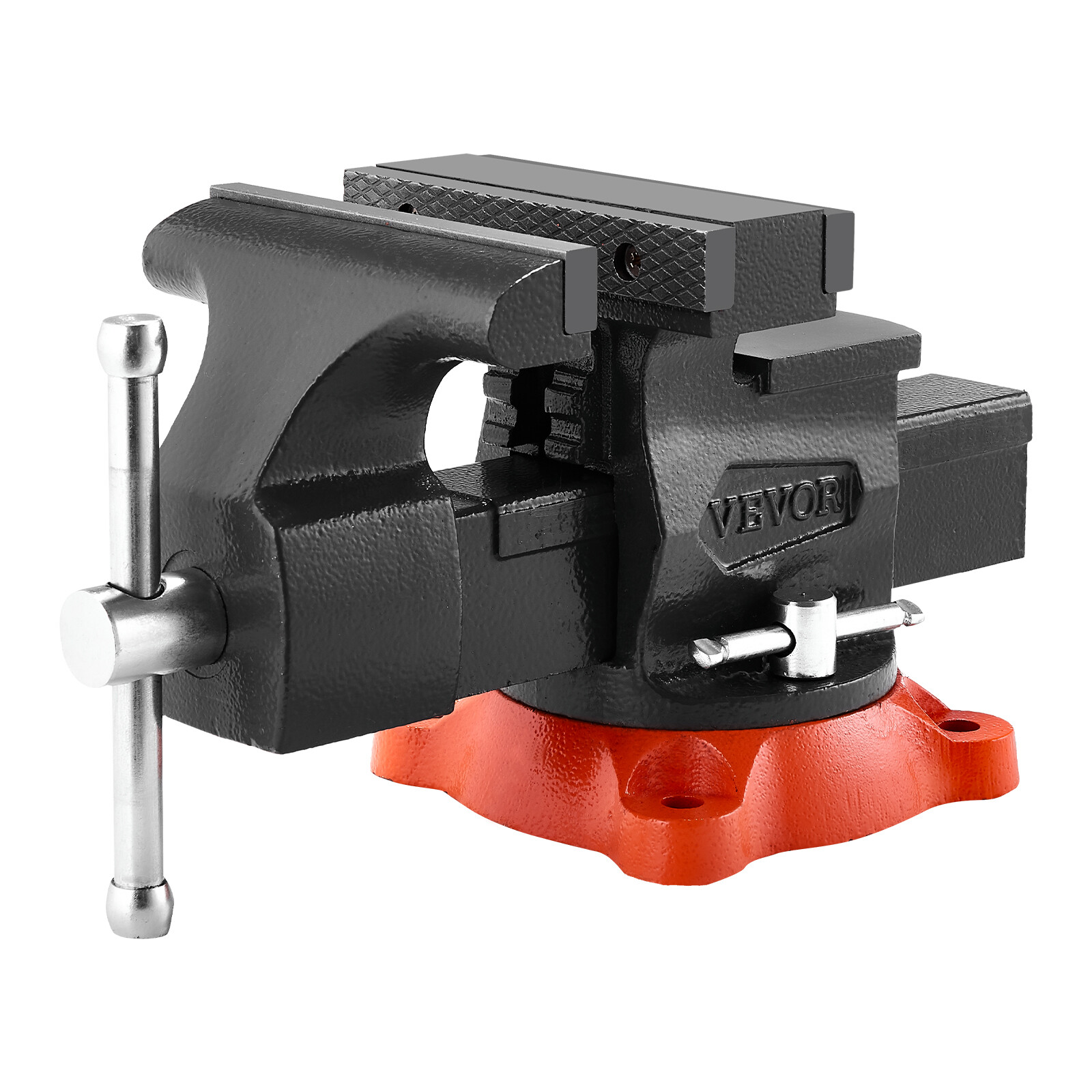 5.5" Bench Vise Multipurpose Heavy Duty Ductile Iron Swivel Locking Base