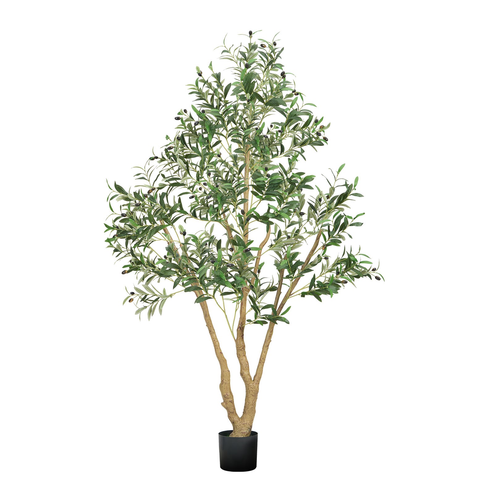 Uimoso 6FT Artificial Olive Tree Tall Fake Plant with Black Pot Home Office