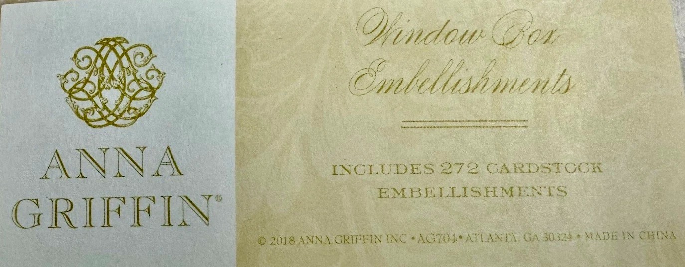 Anna Griffin *WINDOW BOX EMBELLISHMENTS* Set of 272 Cardstock Die Cuts COMPLETE