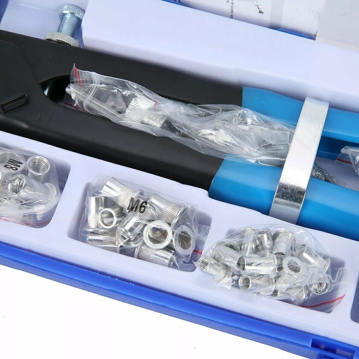 86pcs Threaded Nut Rivet Gun M3/M4/M5/M6/M8 Riveter Rivnut Setter Riveting Kit .