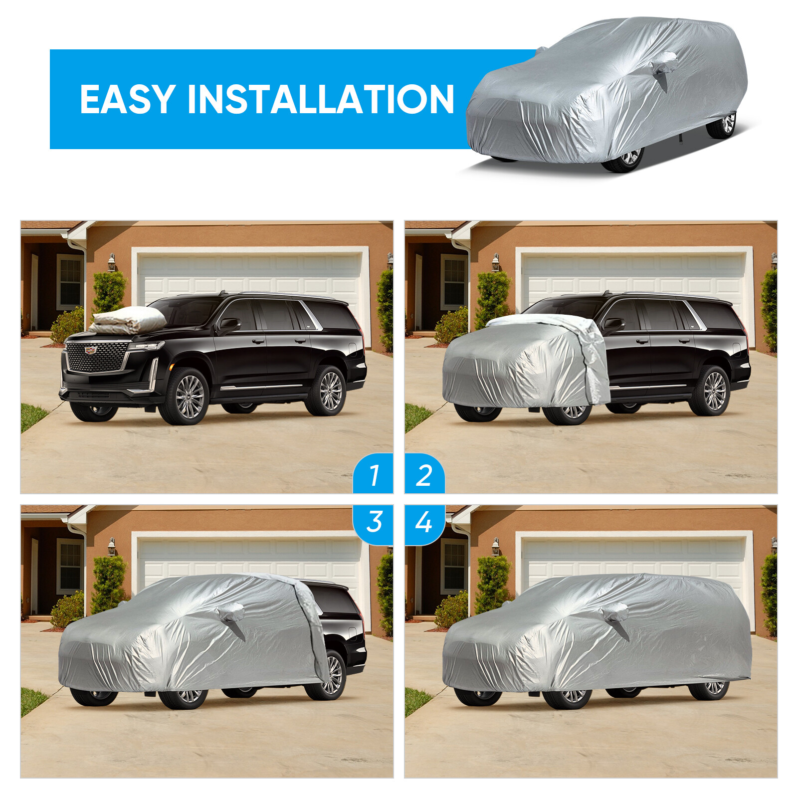 For Chevrolet Tahoe SUV Car Cover Outdoor Dust UV Protection Snow Sun Resistant