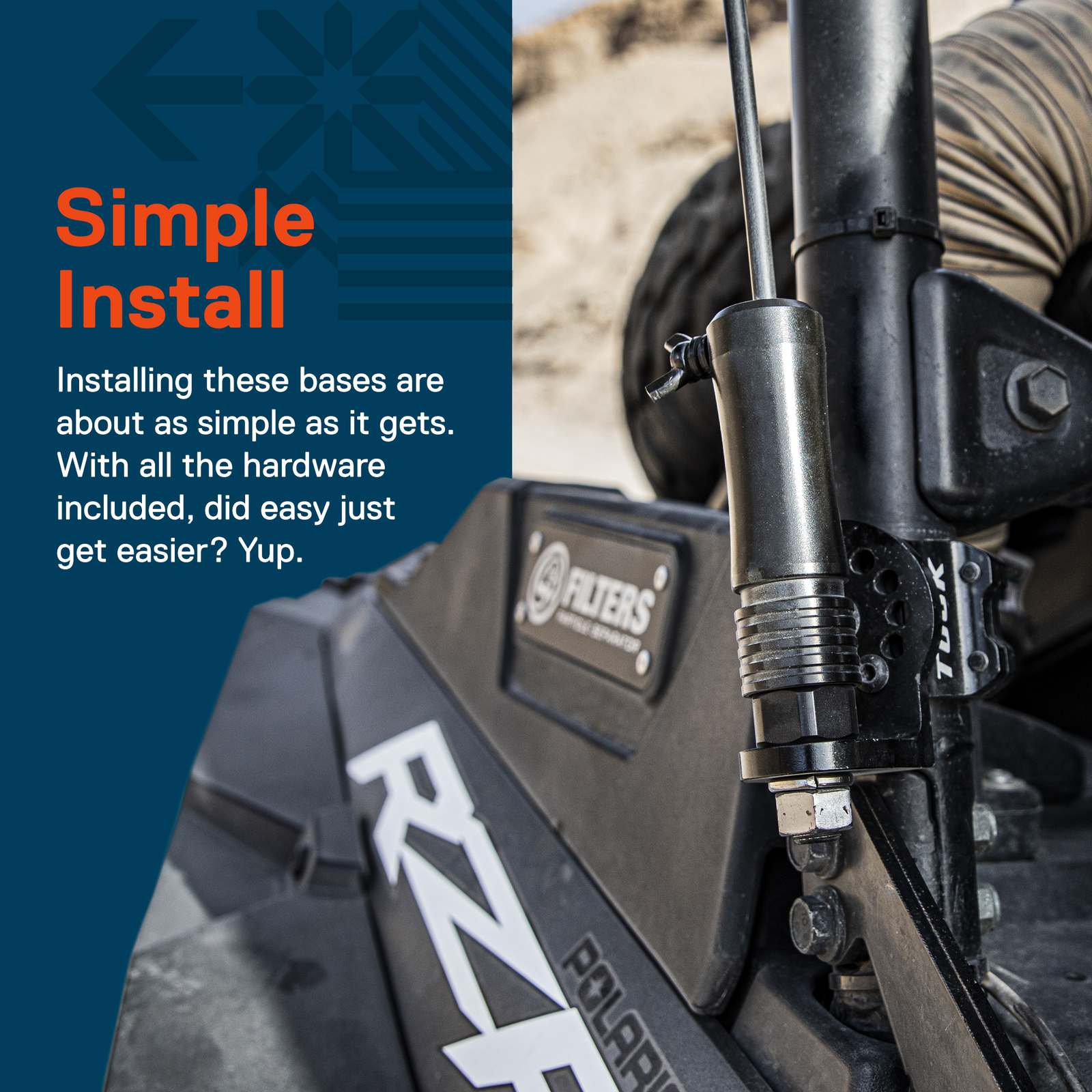 Quick-Release Off-Road 1/4" 5/16 flag pole holder ATV UTV LED Whip Mounting Base