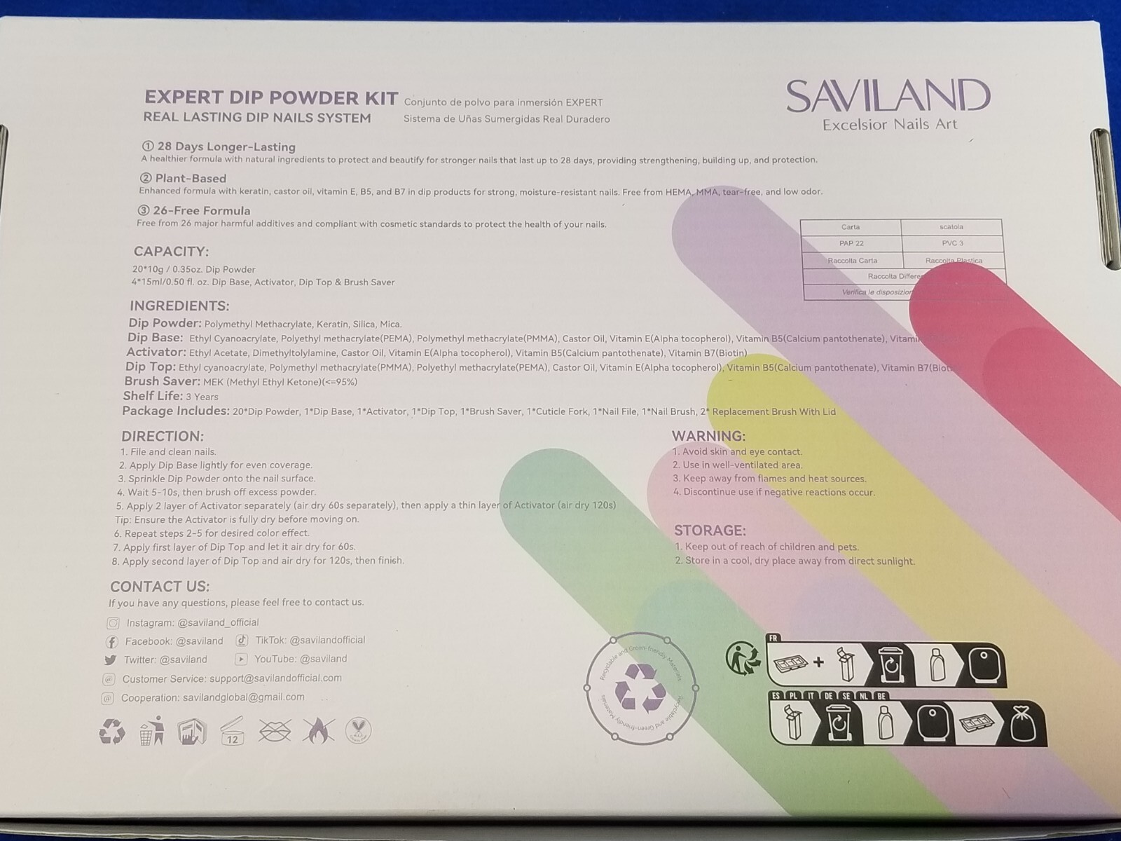 Saviland Expert Dip Powder Nail Kit 20 Colors (EXP. 02/29)