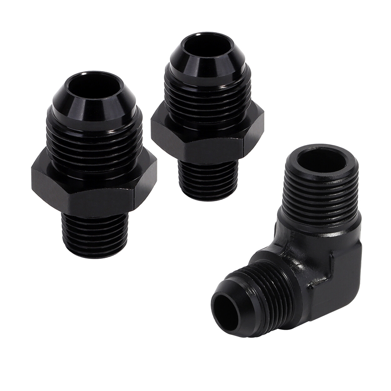 4AN 6AN 8AN 10AN to 1/4" 3/8" 1/2" NPT Male 90 Degree Fitting Straight Adapter