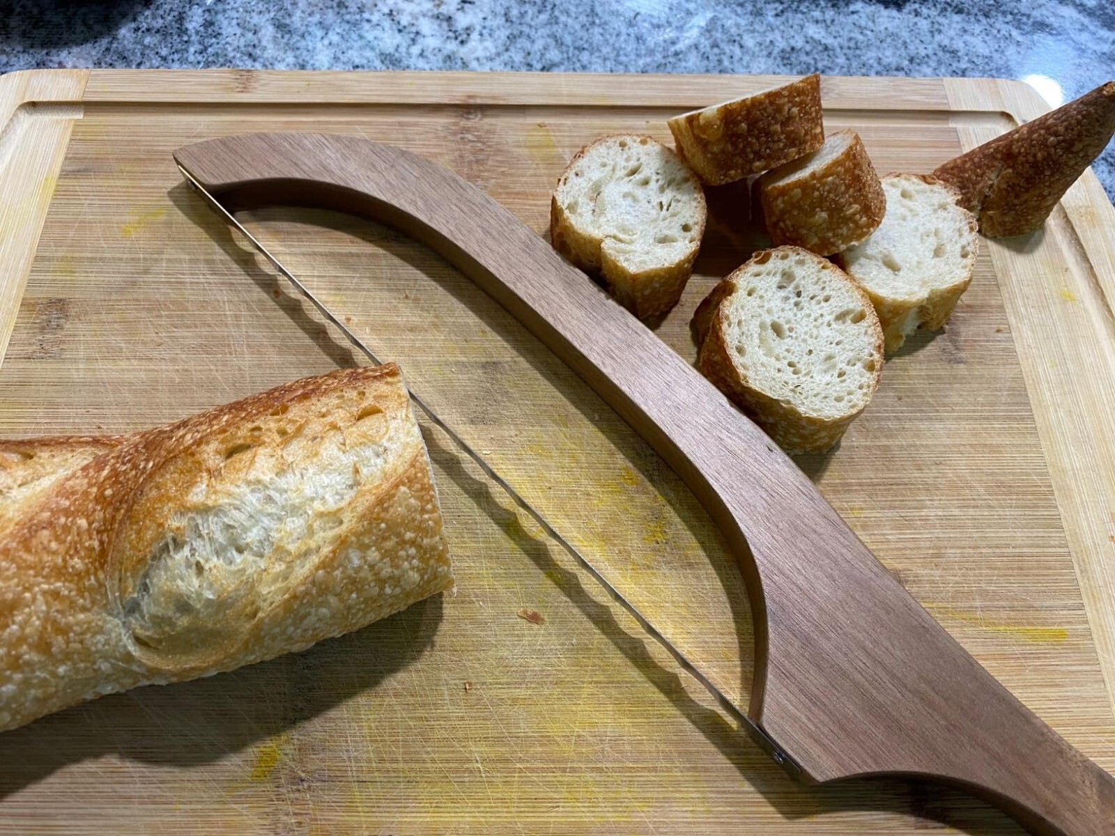 15.7 in Serrated Bread Slicer, Sourdough Bread Knife, Stainless Steel Bow Knife