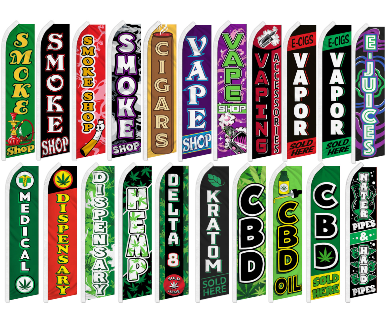 Smoke Shop Swooper Feather Flutter Flag Vape Shop MJ Dispensary