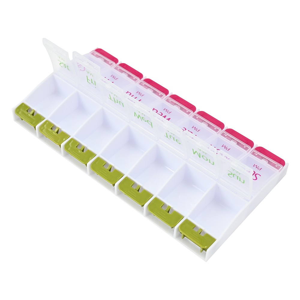8" Weekly Pill Box Organizer Twice 7 day Organizer Case Medicine USA