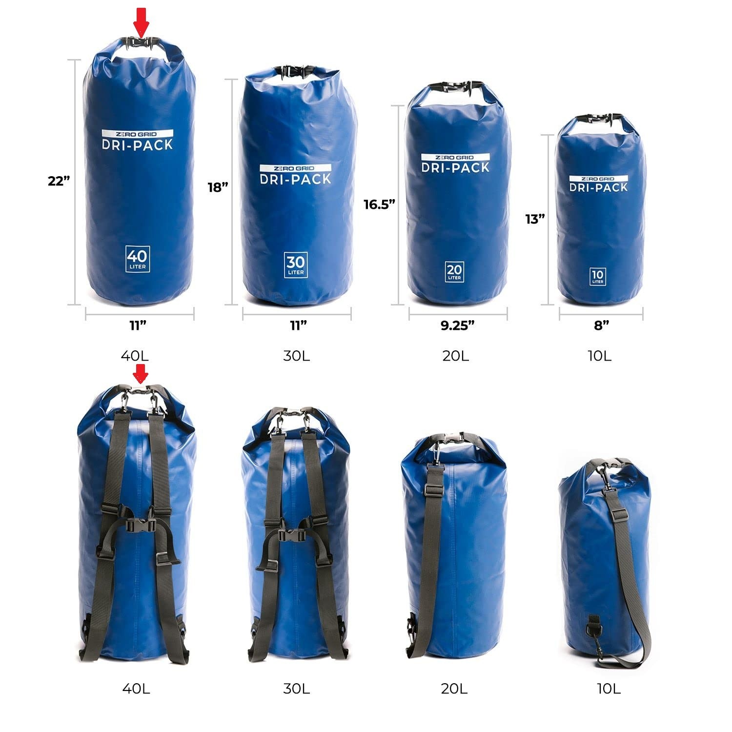Zero Grid Dry Bag Waterproof Keep Goods Dry (40 Liter)