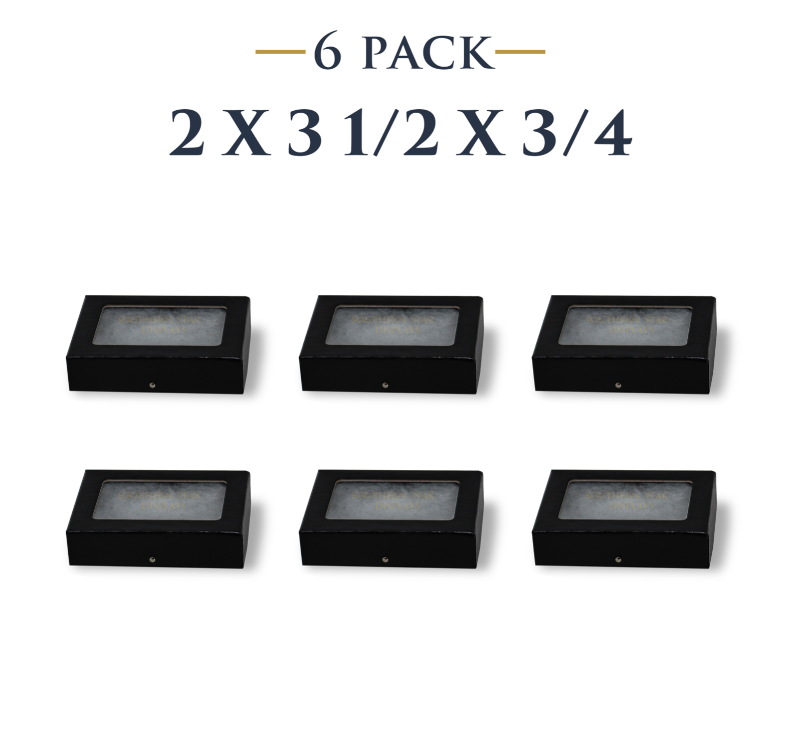 6 Pack of 2 x 3 1/2 x 3/4 Riker Display Cases Boxes for Collectibles Jewelry