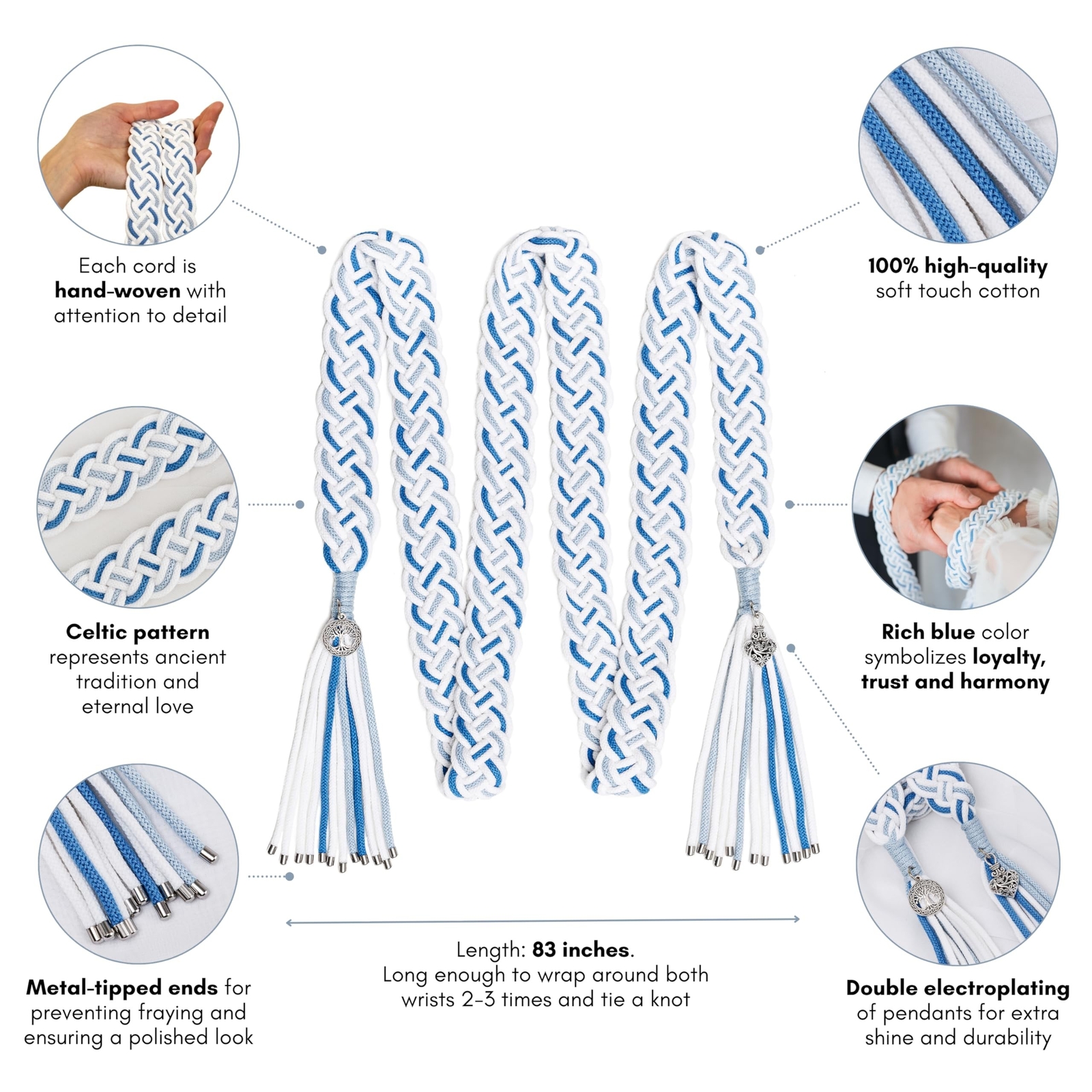 Wedding Handfasting Cord in Natural Soft Cotton - Handmade Wedding Lasso for ...