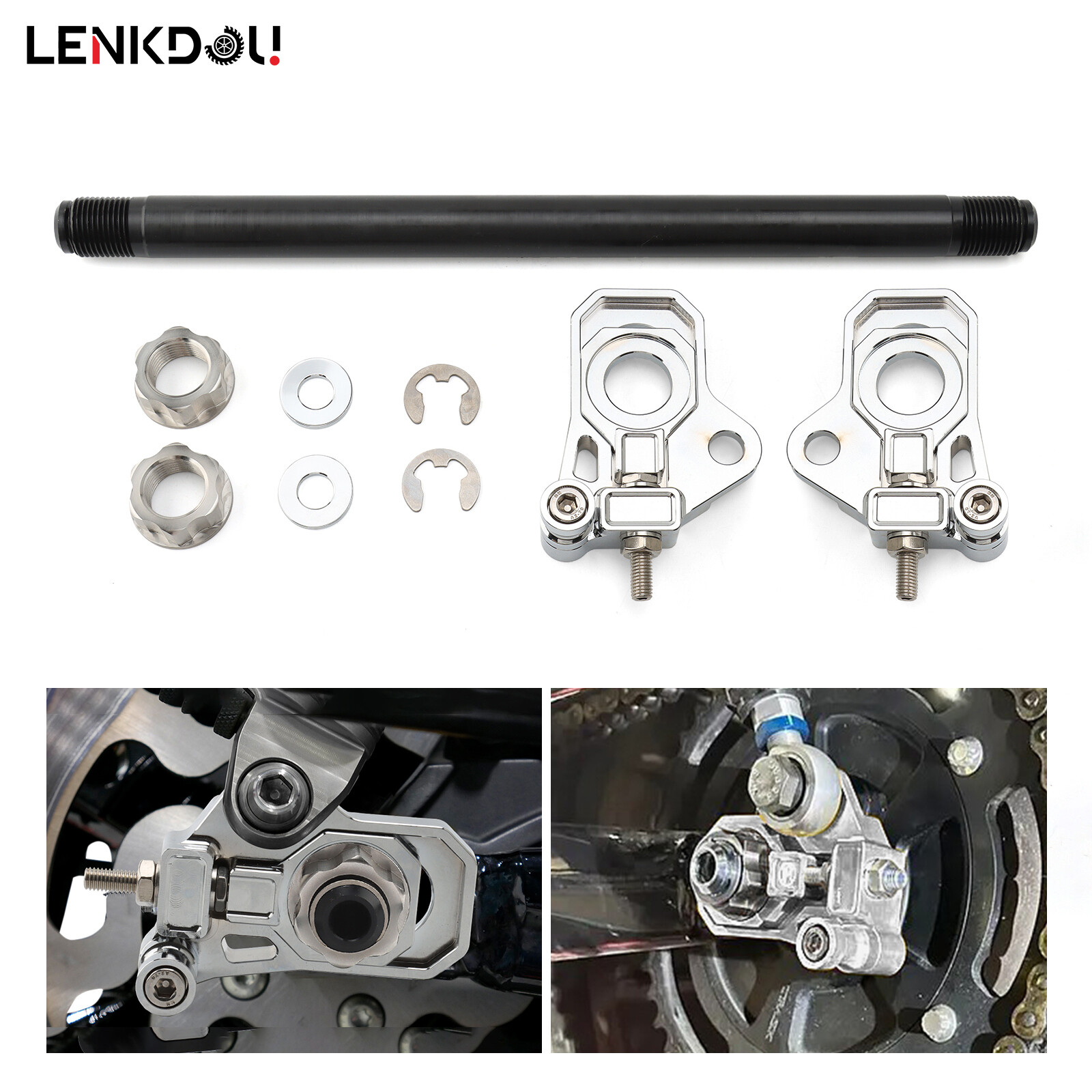 CNC Rear Axle Adjuster Kit For Harley Road King Street Glide Motorcycle Modified