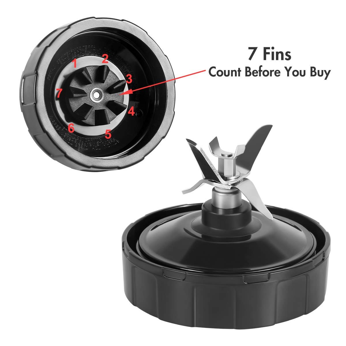 7 Fins Gear Replacement Extractor Blade Parts Fits for Nutri Ninja Blender