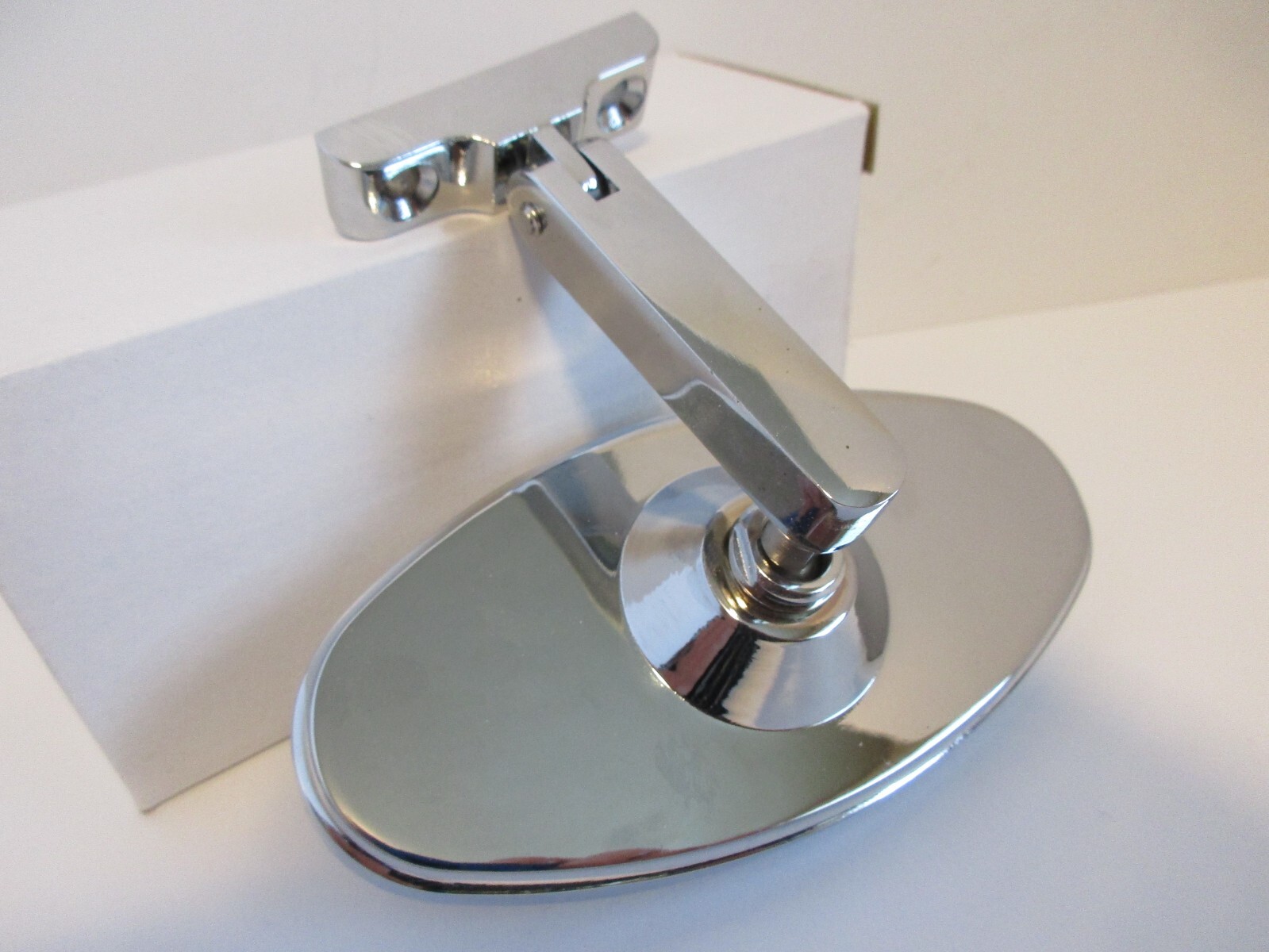 CHROME REAR VIEW MIRROR OVAL BOLT ON UNIVERSAL CUSTOM CLASSIC HOT ROD #6616