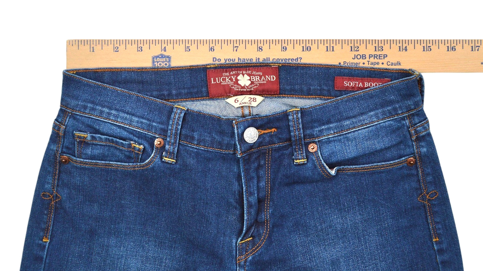 Lucky Brand Sofia Boot Jeans Womens 6/28 Low Rise Blue Denim Stretch Medium Wash
