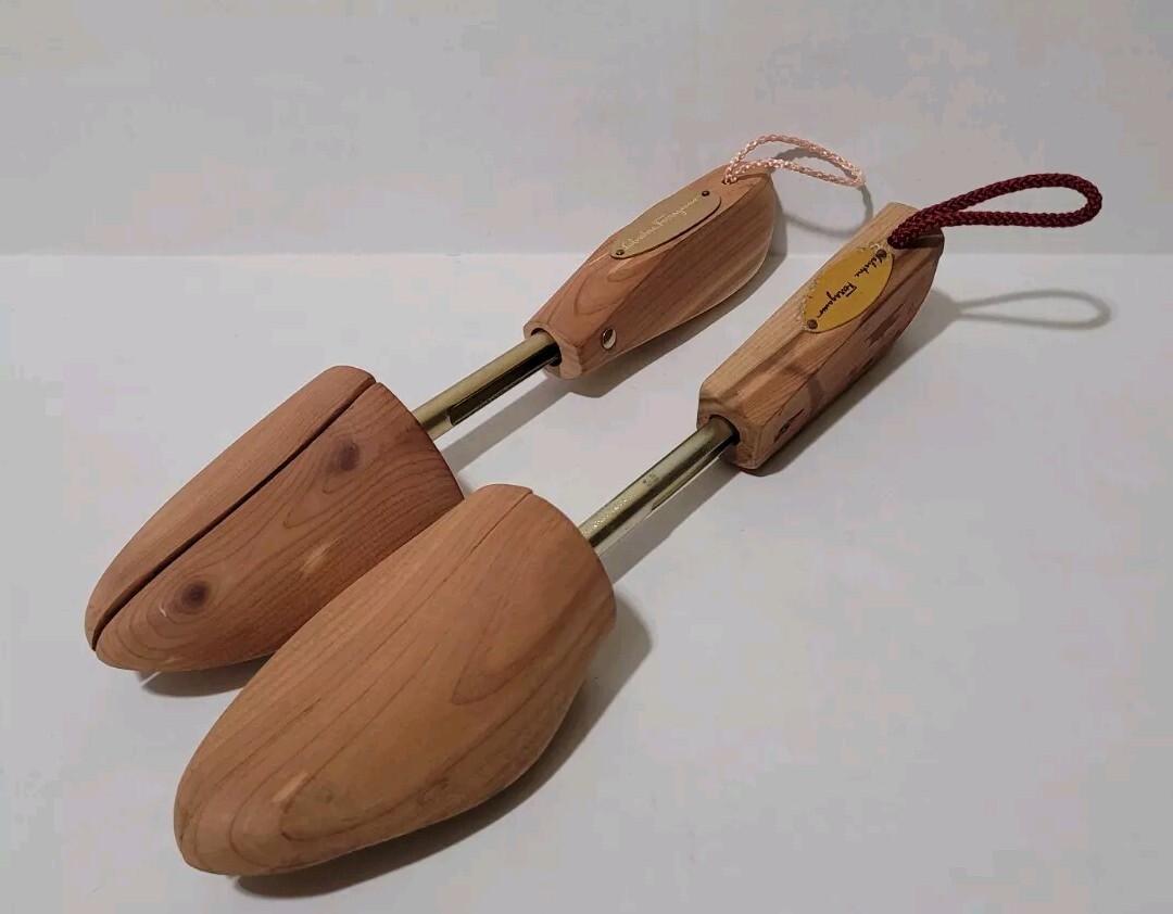 Salvatore Ferragamo Two Different Wooden Shoe Tree Metal Molds - Size Medium