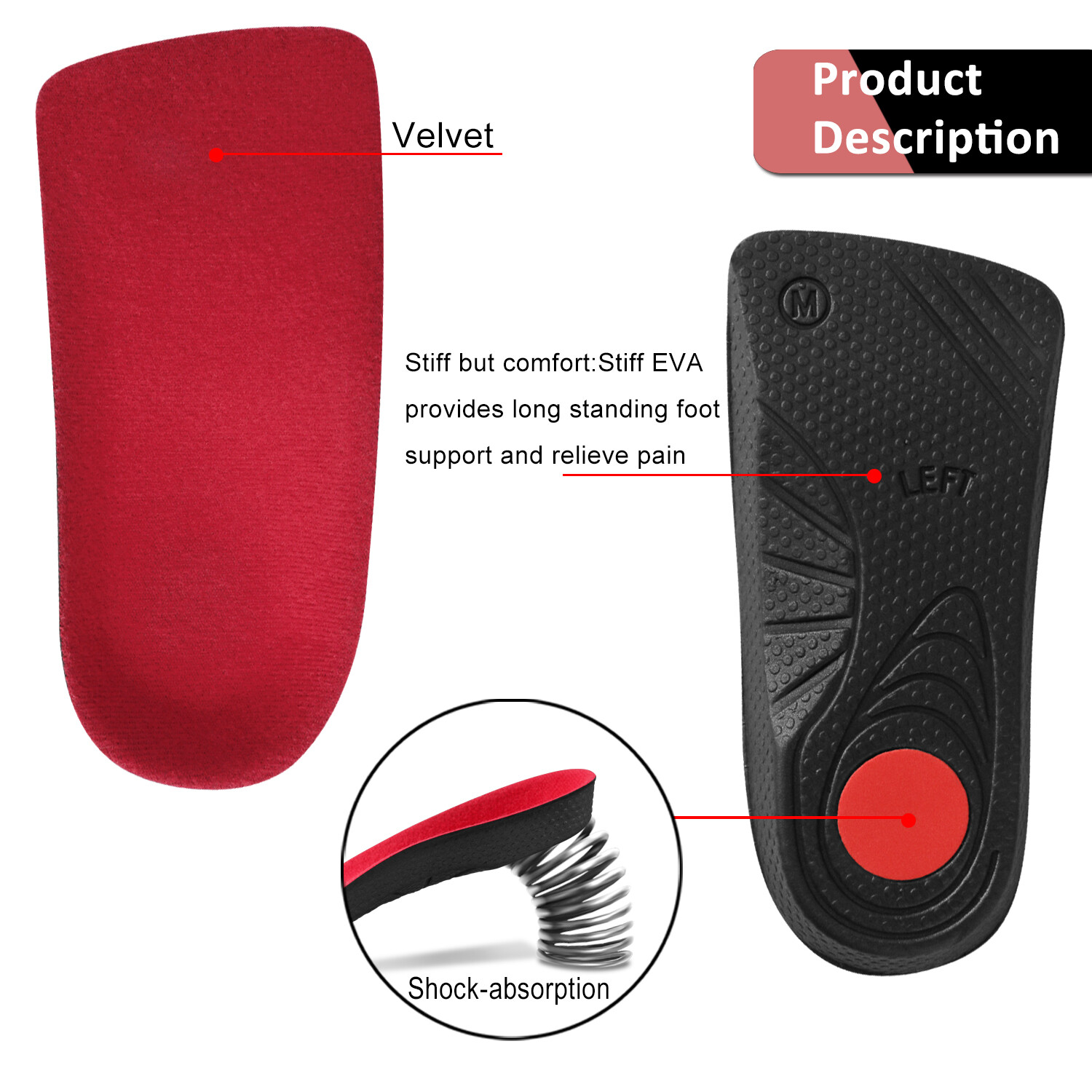 1/2/3Pair Orthotic Shoe Insoles Inserts Plantar Fasciitis Flat Feet Arch Support